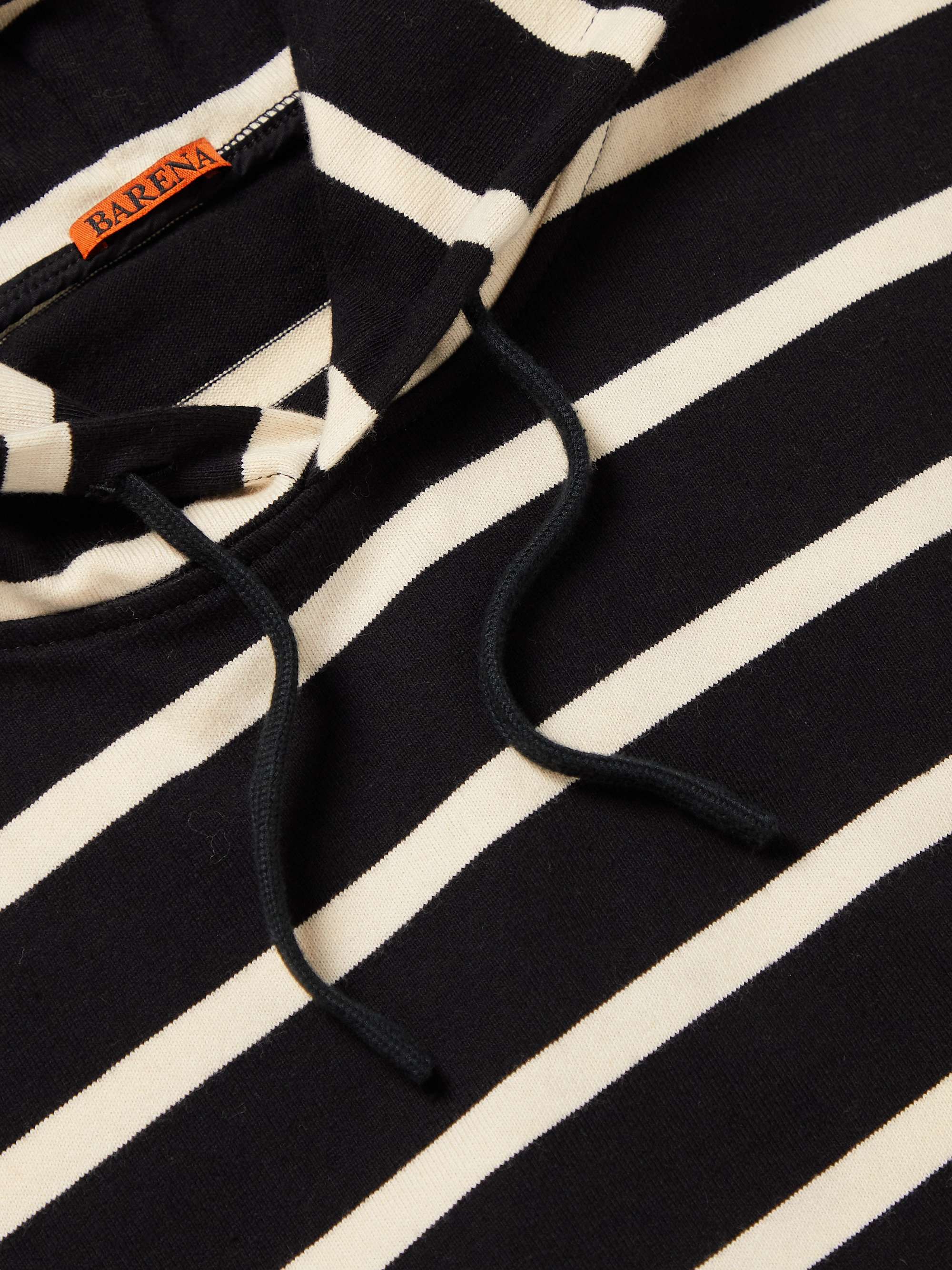 BARENA Striped Cotton-Jersey Hoodie