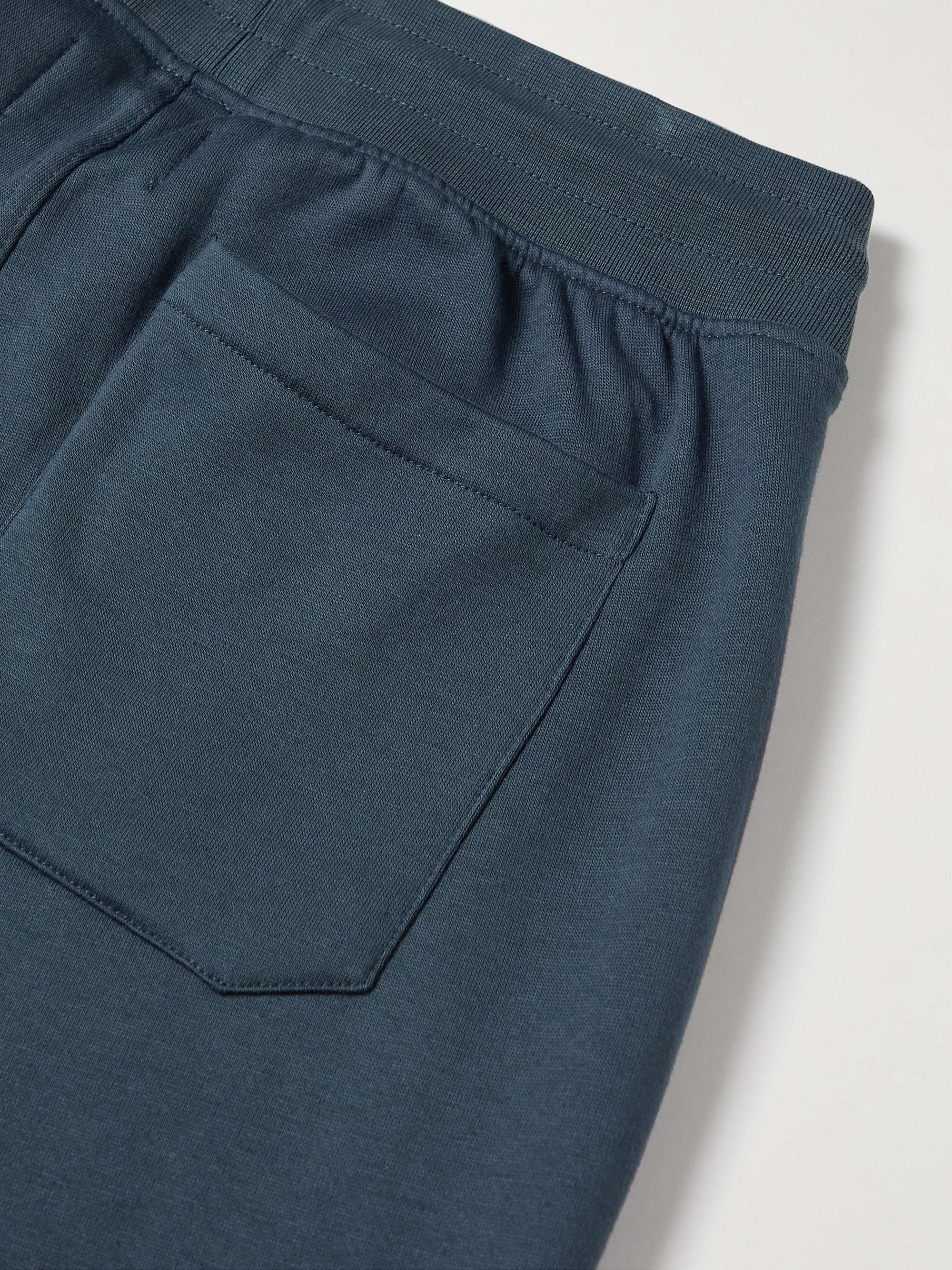 FRAME Straight-Leg Logo-Appliquéd Cotton-Jersey Sweatpants