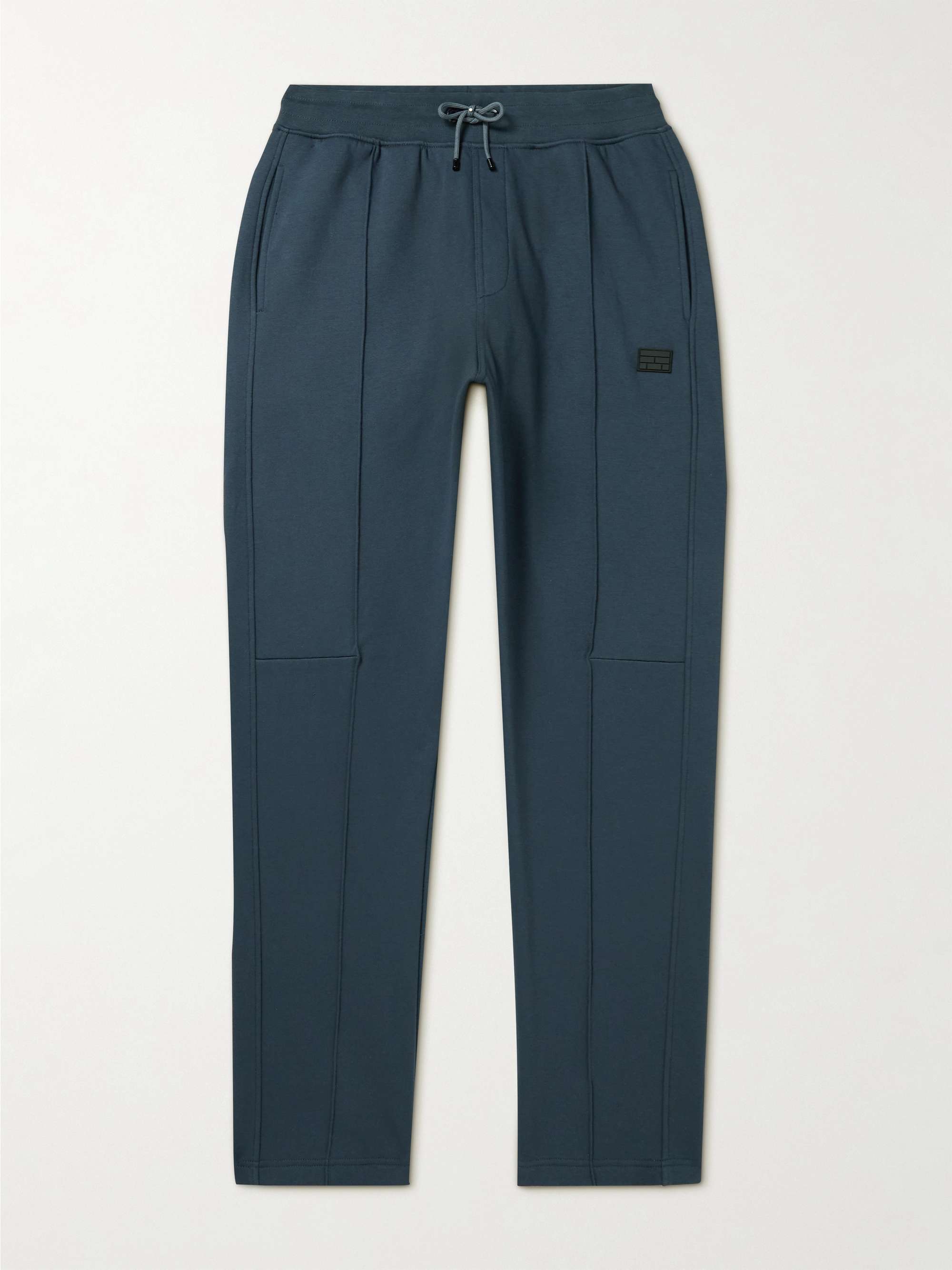 FRAME Straight-Leg Logo-Appliquéd Cotton-Jersey Sweatpants