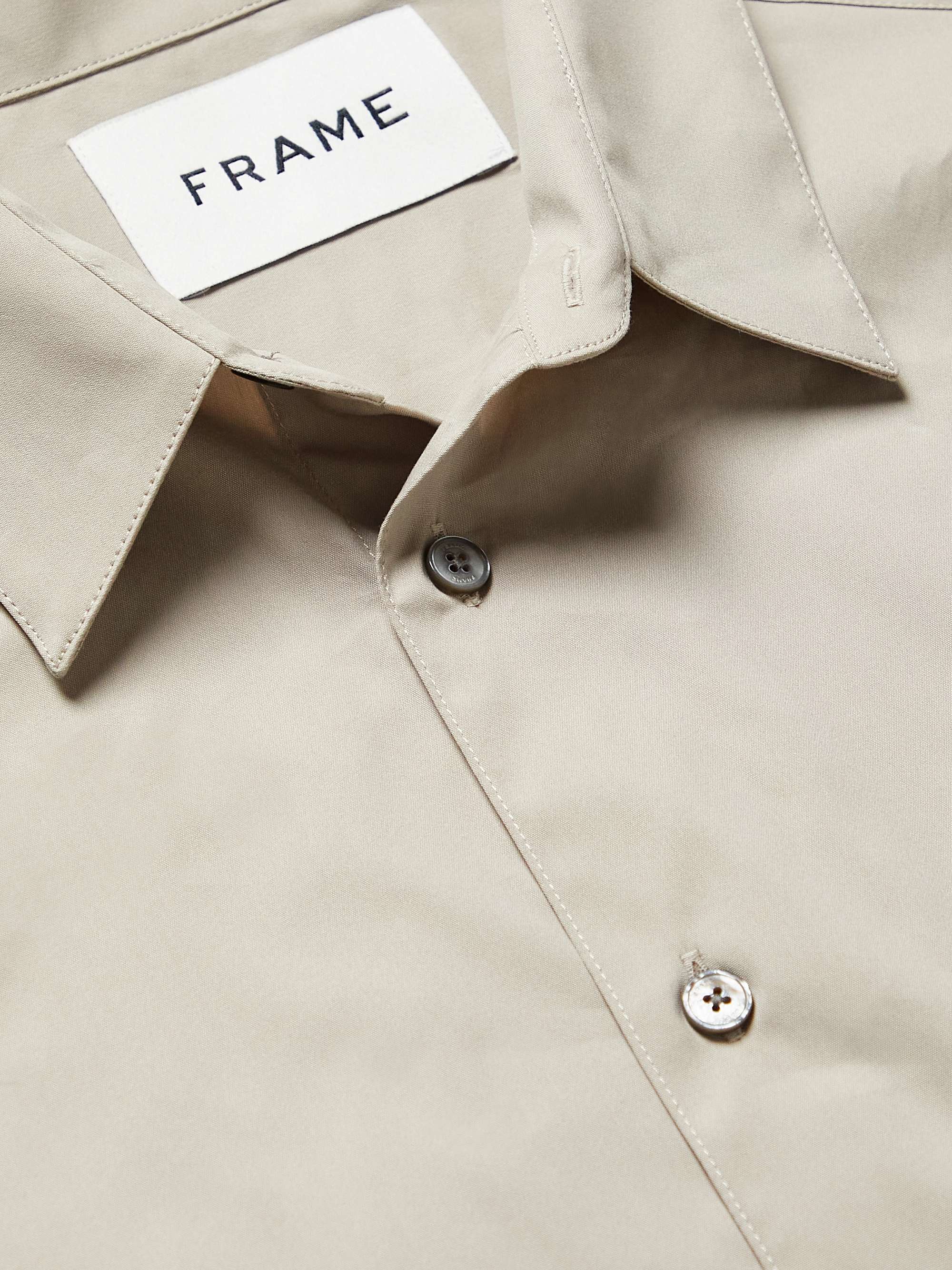 FRAME Logo-Embroidered Cotton-Blend Poplin Shirt