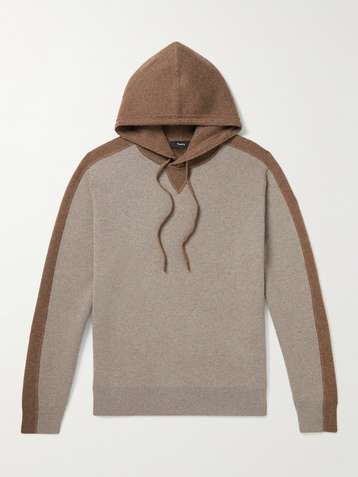 THEORY Alcos Colour-Block Wool-Blend Hoodie