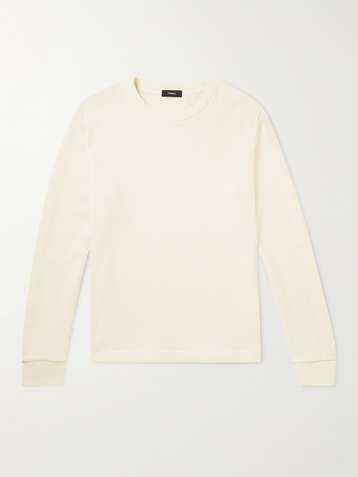 THEORY Balena Waffle-Knit Organic Cotton-Blend Sweater