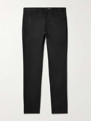 THEORY Zaine Slim-Fit Stretch-Cotton Flannel Trousers