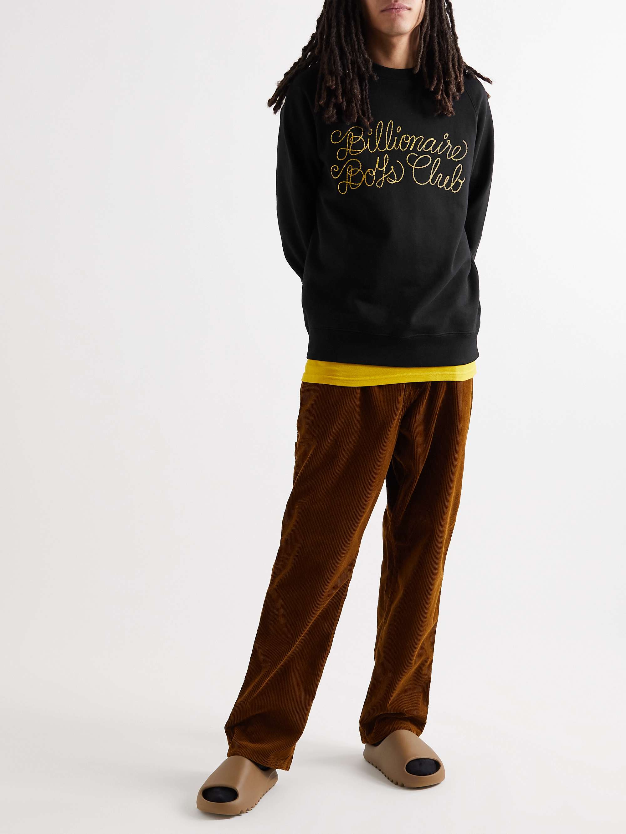 BILLIONAIRE BOYS CLUB Glittered Logo-Print Cotton-Jersey Sweatshirt