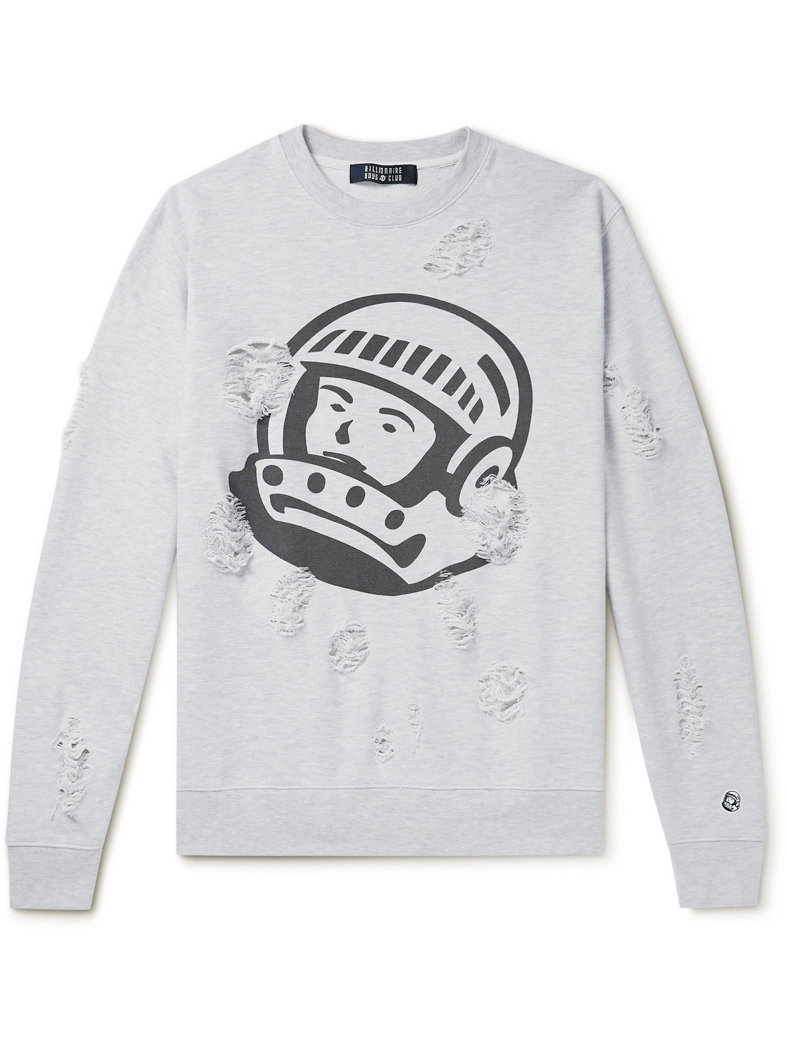 Distressed Logo-Print Cotton-Jersey Sweatshirt
