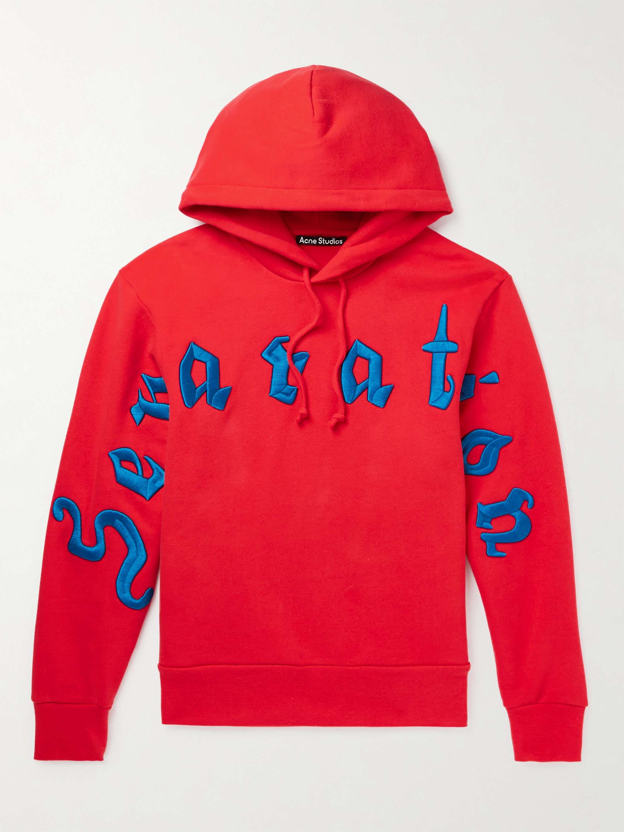 ACNE STUDIOS Embroidered Printed Organic Cotton-Jersey Hoodie