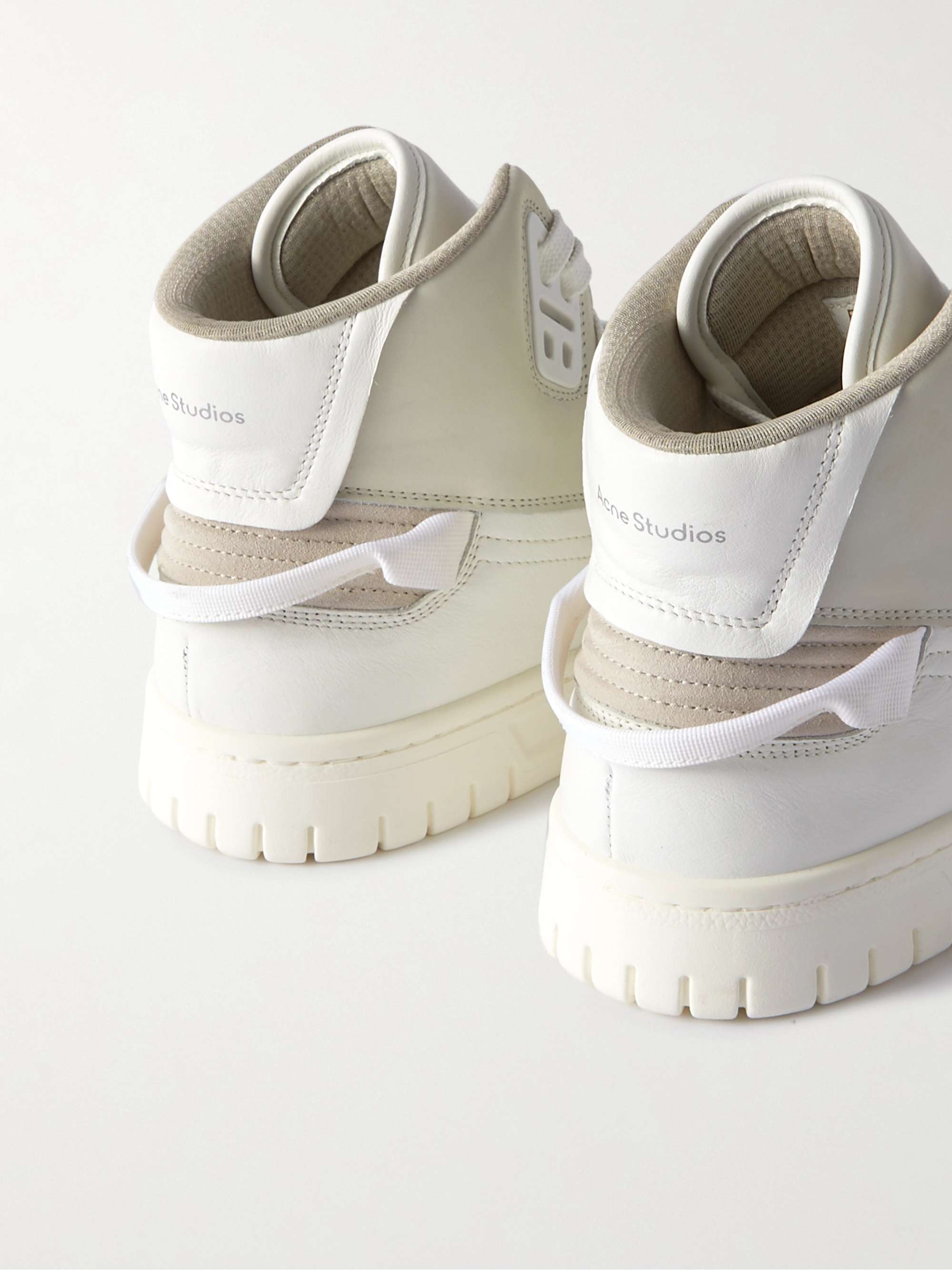 ACNE STUDIOS Buxeda Suede-Trimmed Leather High-Top Sneakers