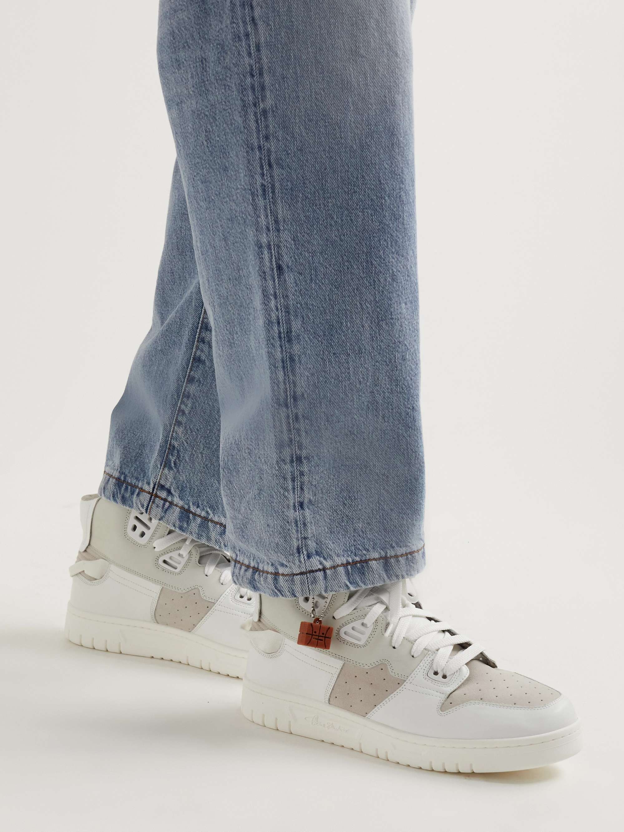 ACNE STUDIOS Buxeda Suede-Trimmed Leather High-Top Sneakers