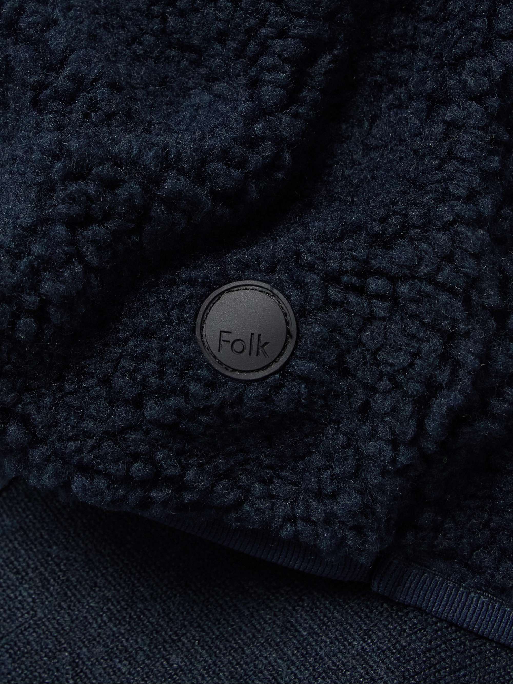 FOLK Puzzle Webbing-Trimmed Logo-Appliquéd Fleece Gilet