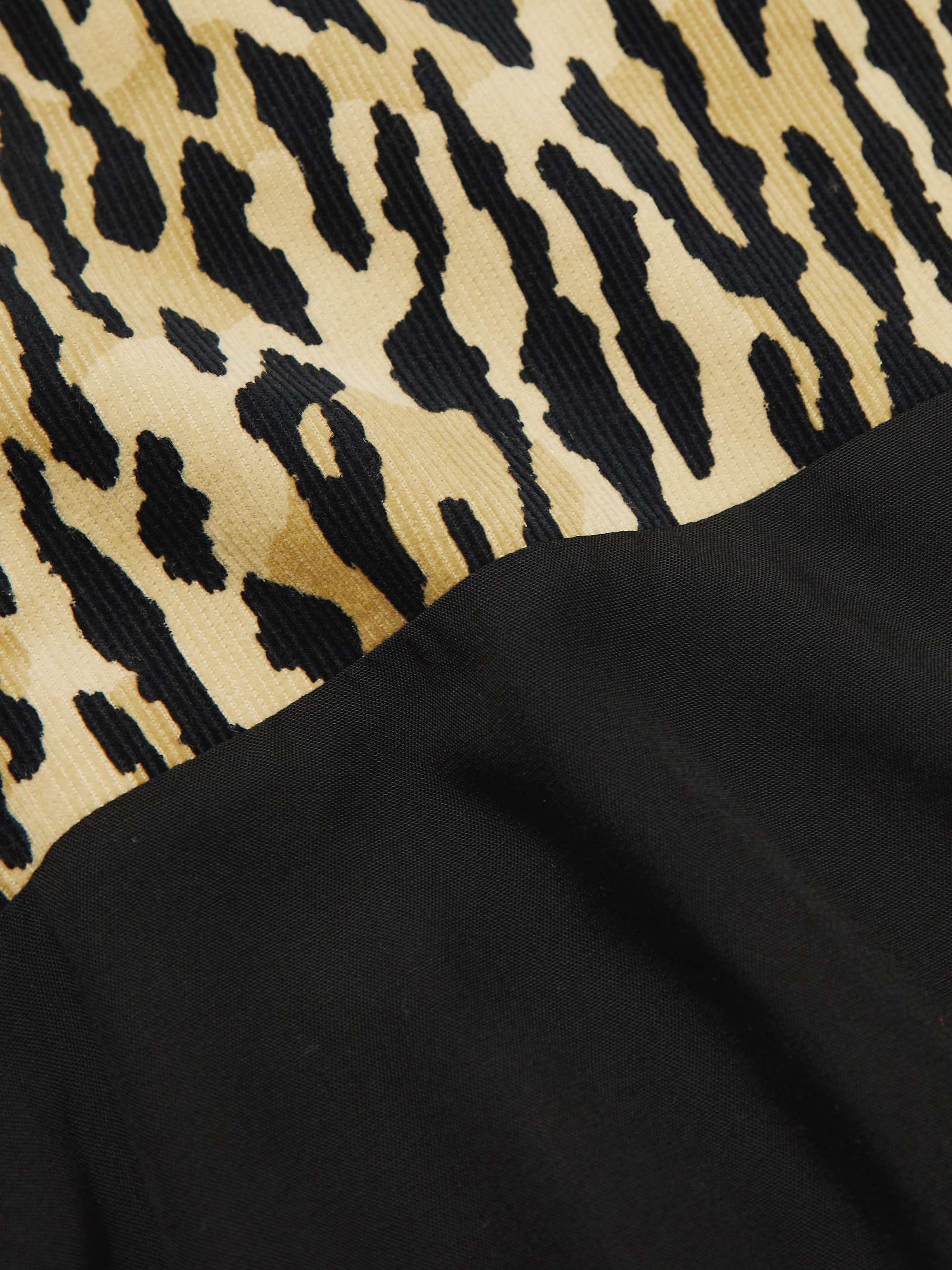 WACKO MARIA Camp-Collar Lyocell and Leopard-Print Cotton-Corduroy Shirt