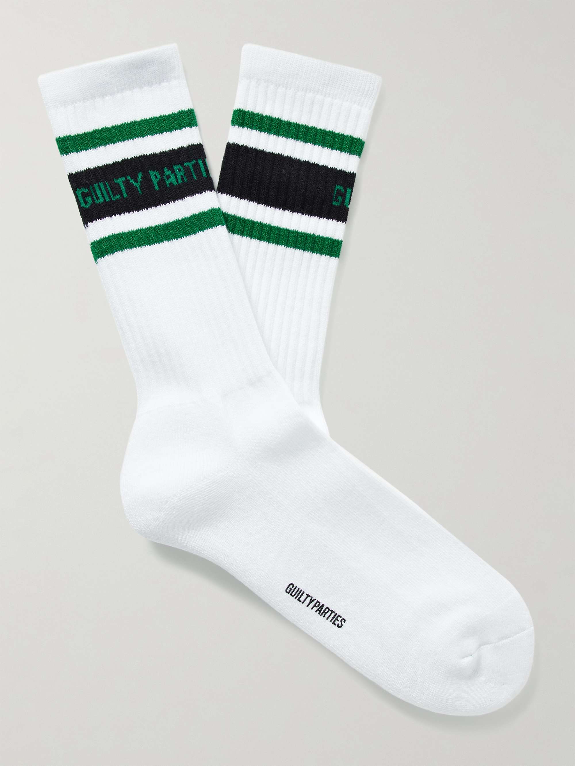 Type-2 Striped Logo-Jacquard Cotton-Blend Socks