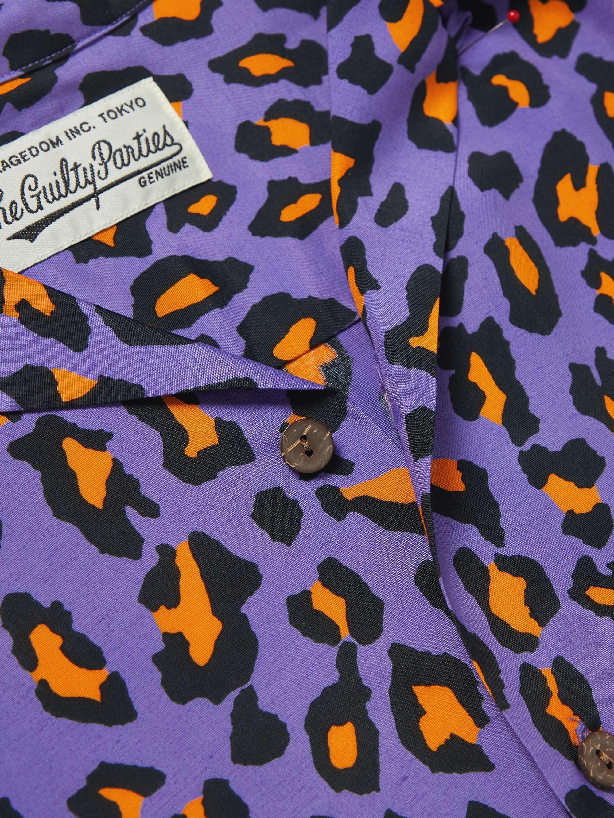 WACKO MARIA Camp-Collar Leopard-Print Woven Shirt