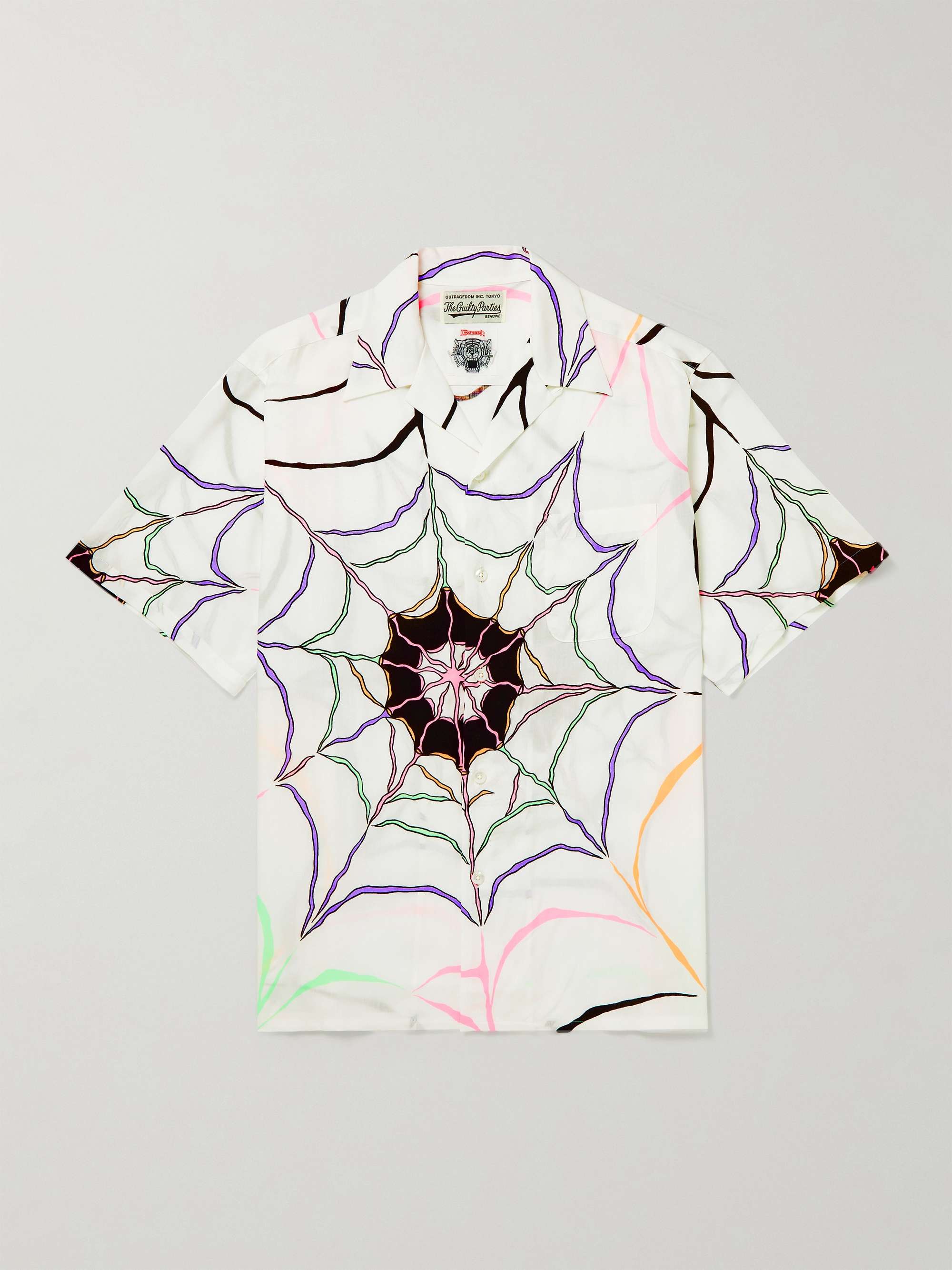 WACKO MARIA + WOLF'S HEAD Camp-Collar Printed Lyocell Shirt
