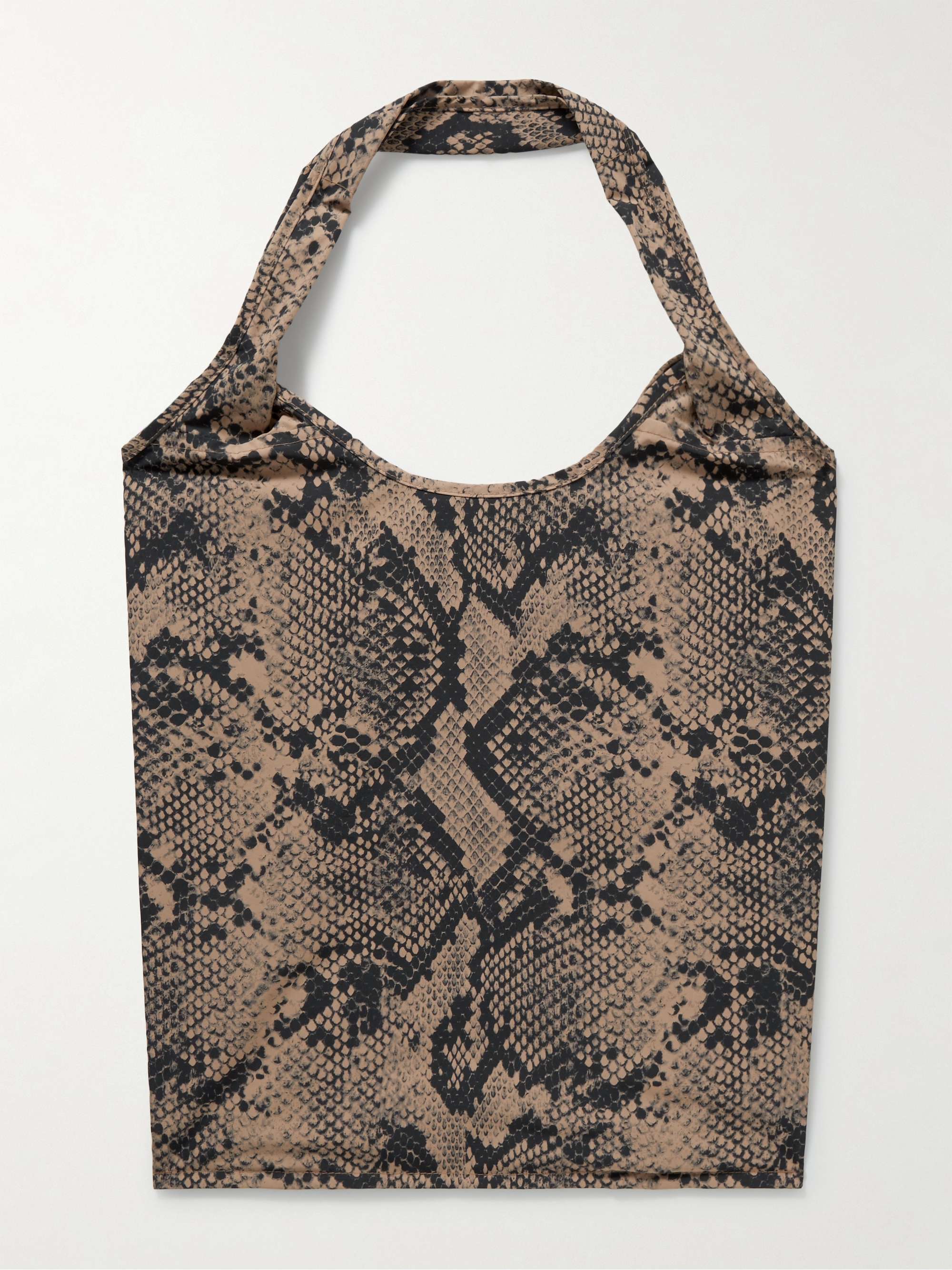 WACKO MARIA Packable Snake-Print Shell Tote Bag