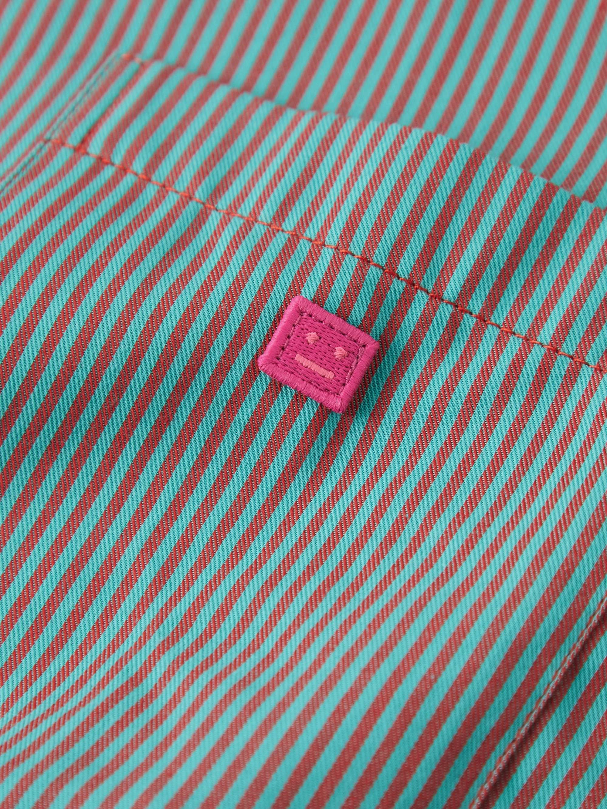 ACNE STUDIOS Oversized Logo-Appliquéd Striped Cotton-Twill Shirt