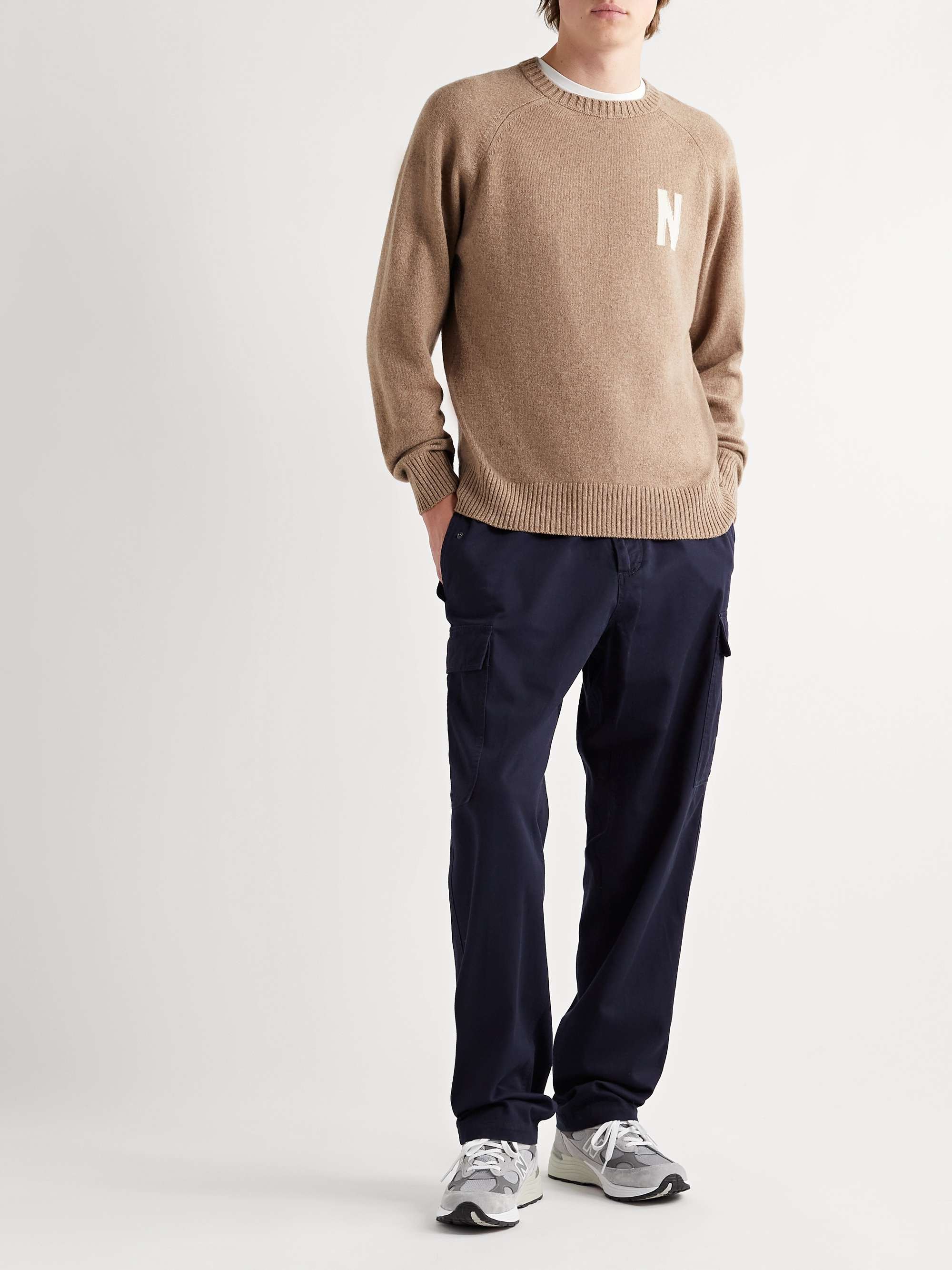 NORSE PROJECTS Fridolf Logo-Intarsia Wool Sweater