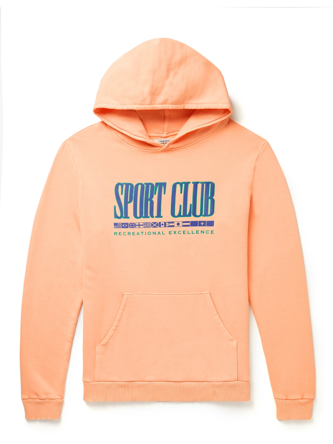 Pasadena Leisure Club Sport Club Printed Cotton-jersey Hoodie In Orange