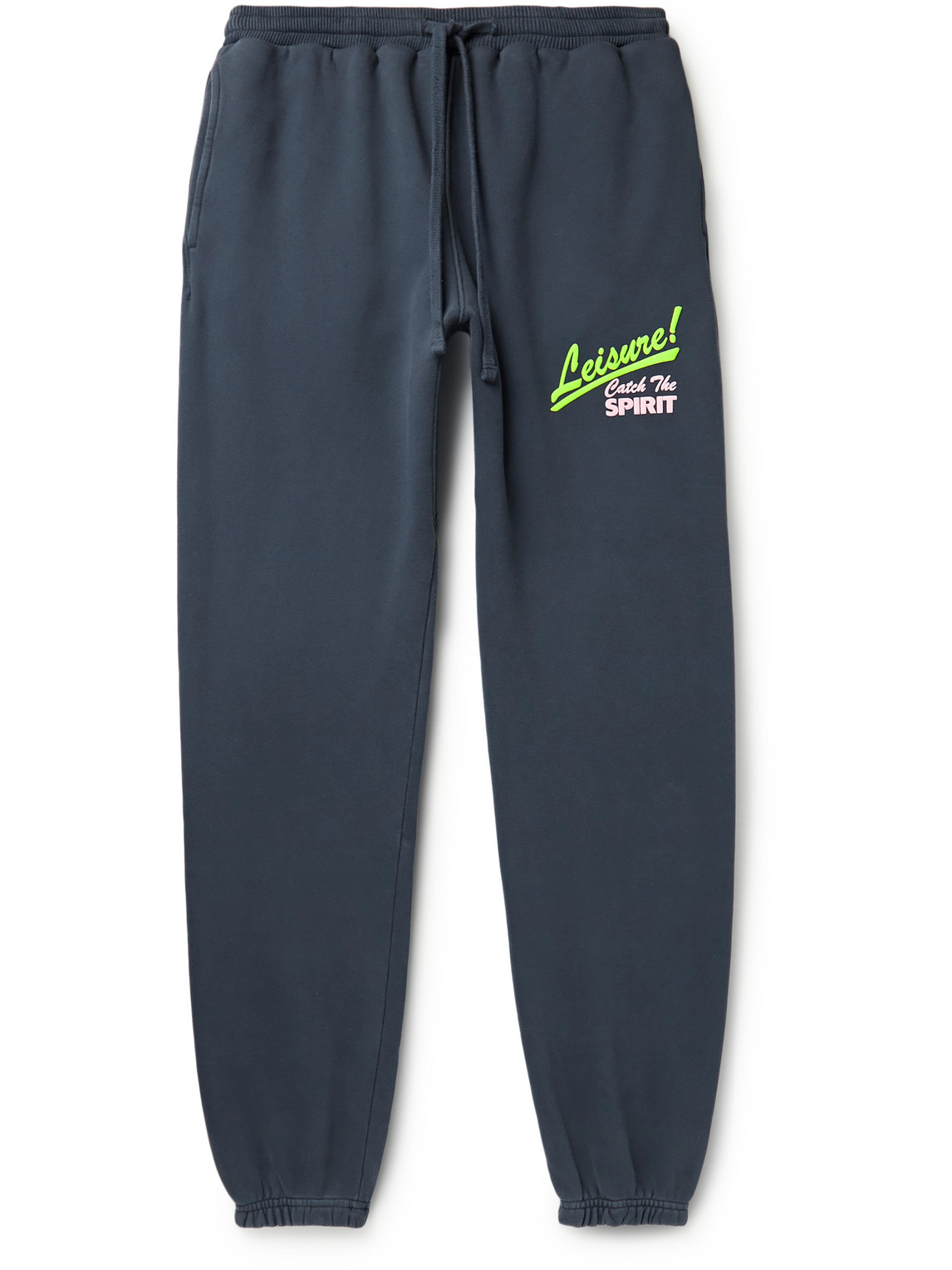 Pasadena Leisure Club Catch The Spirit Printed Cotton-jersey Sweatpants In Blue