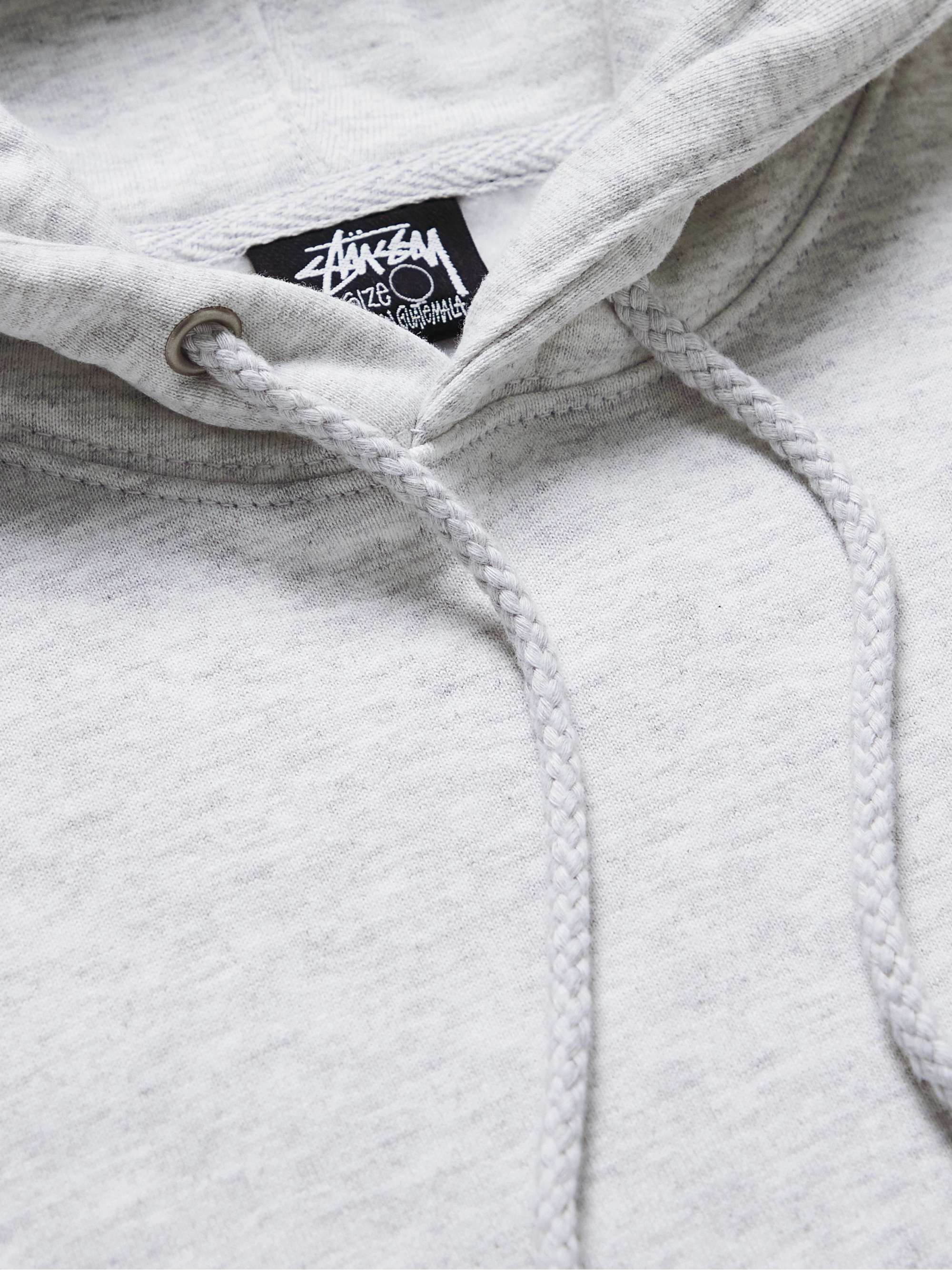 STÜSSY Logo-Embroidered Cotton-Blend Jersey Hoodie