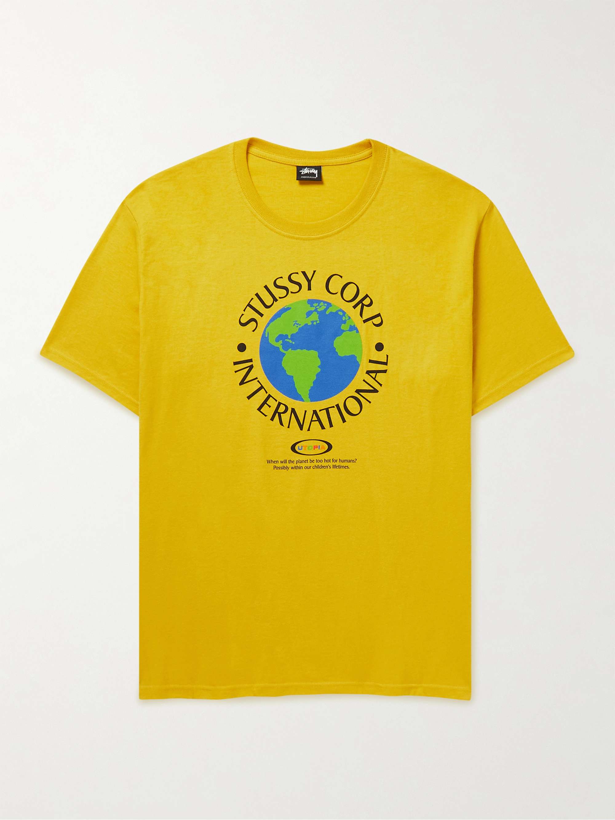 STÜSSY Utopia Logo-Print Cotton-Jersey T-Shirt