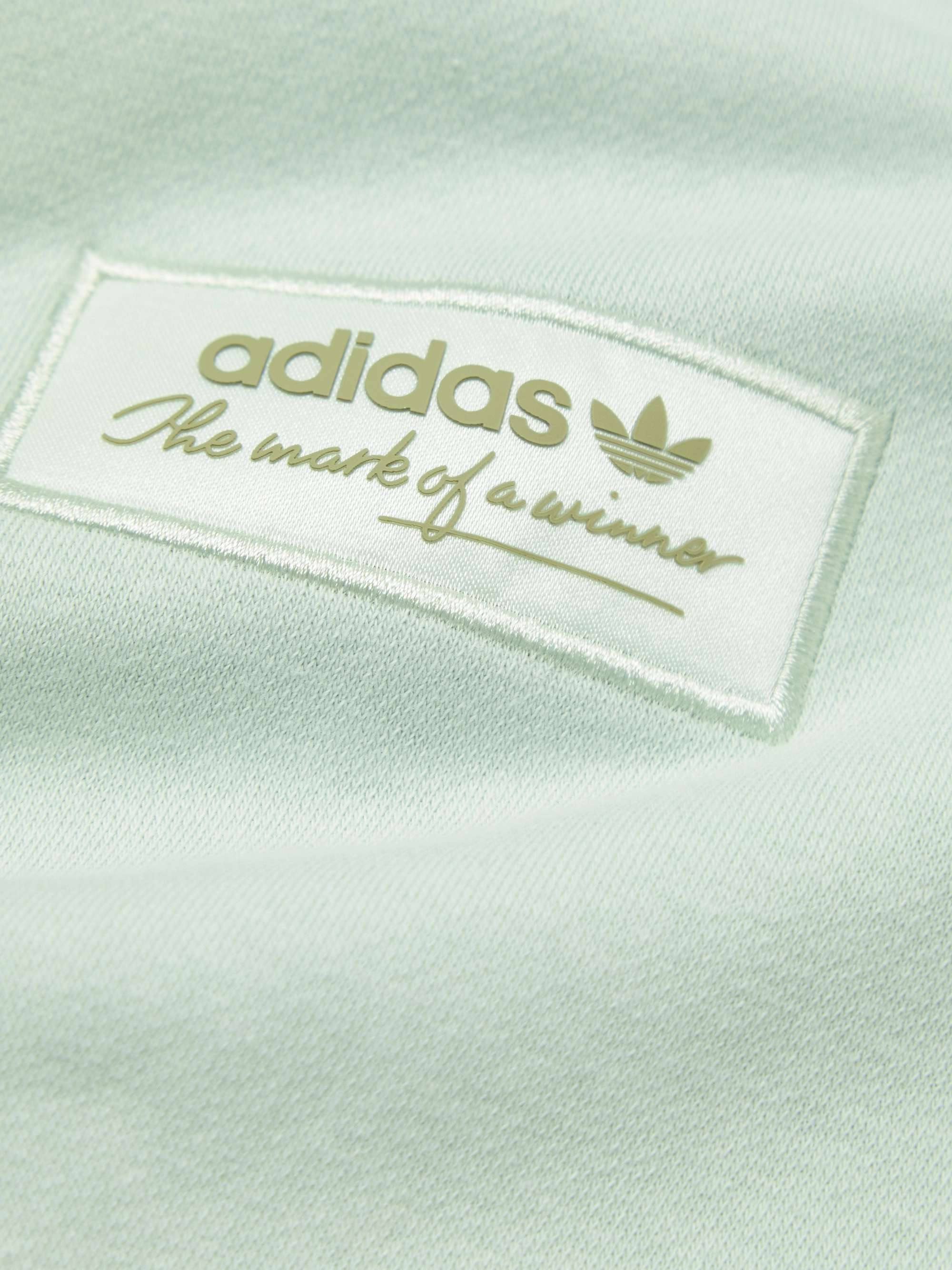 ADIDAS ORIGINALS Logo-Embroidered Cotton-Blend Jersey Half-Zip Sweatshirt