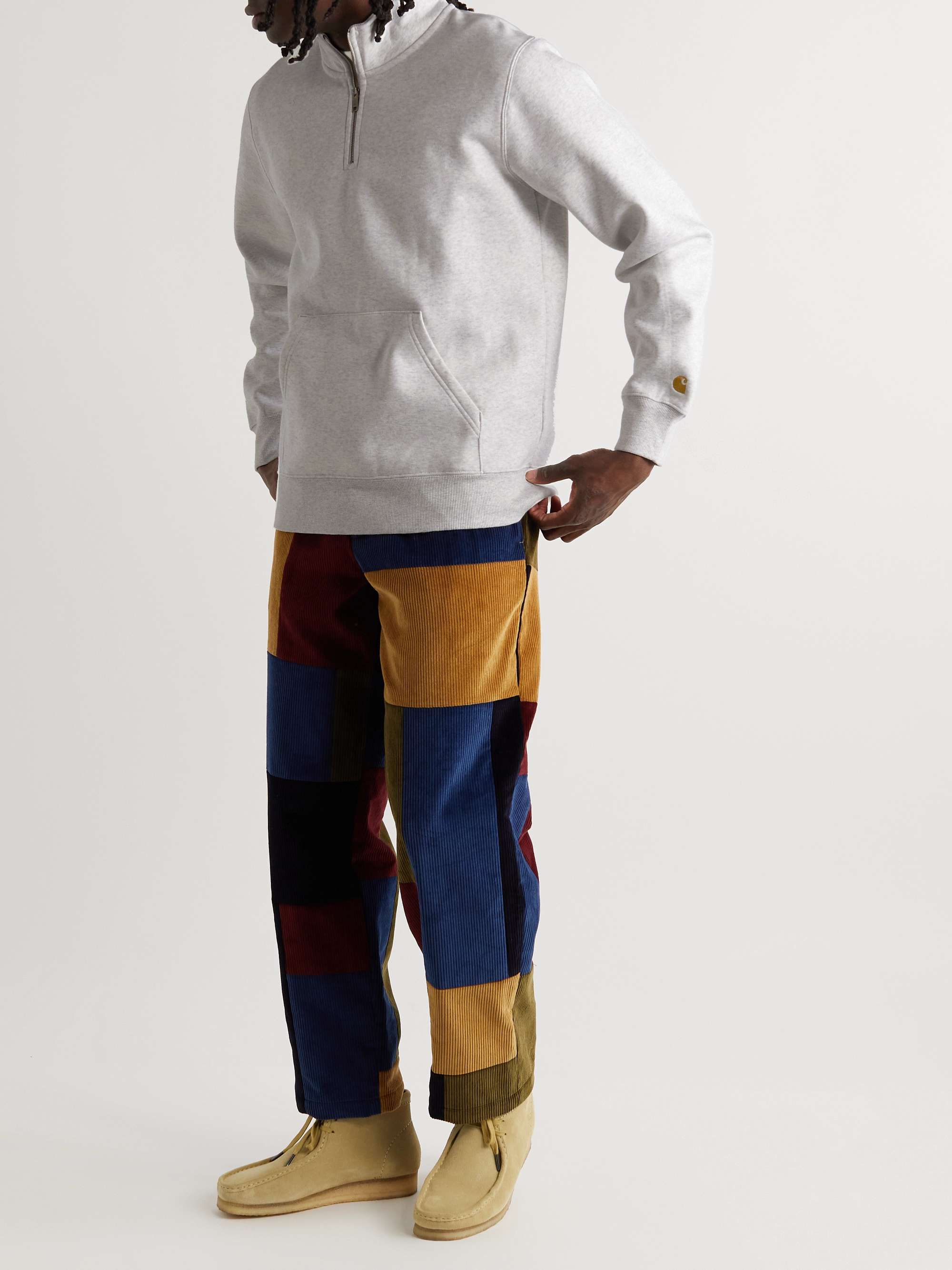 CARHARTT WIP Chase Logo-Embroidered Cotton-Blend Jersey Half-Zip Sweatshirt