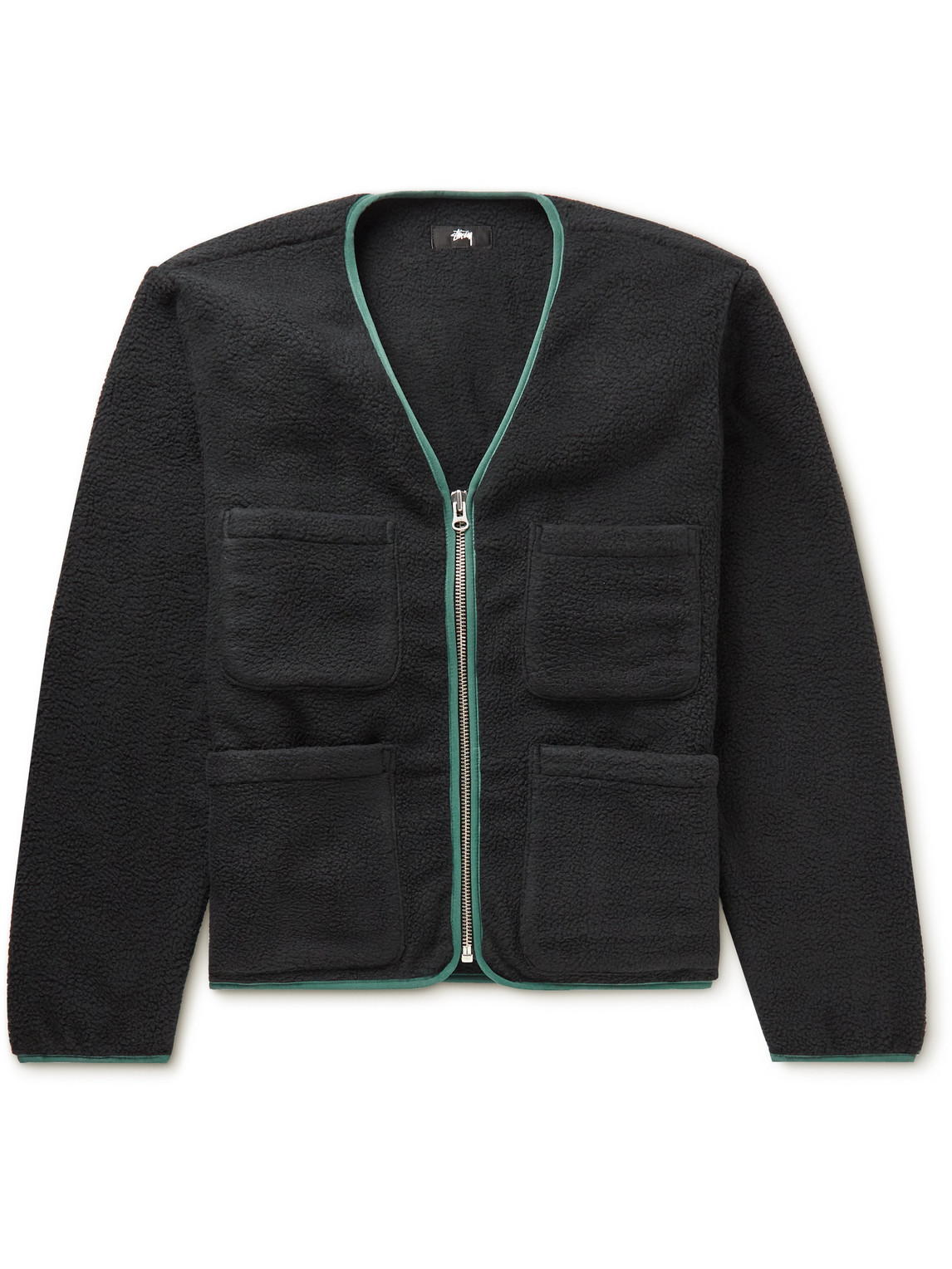 Stussy Zip-up Knitted Cardigan In Black | ModeSens