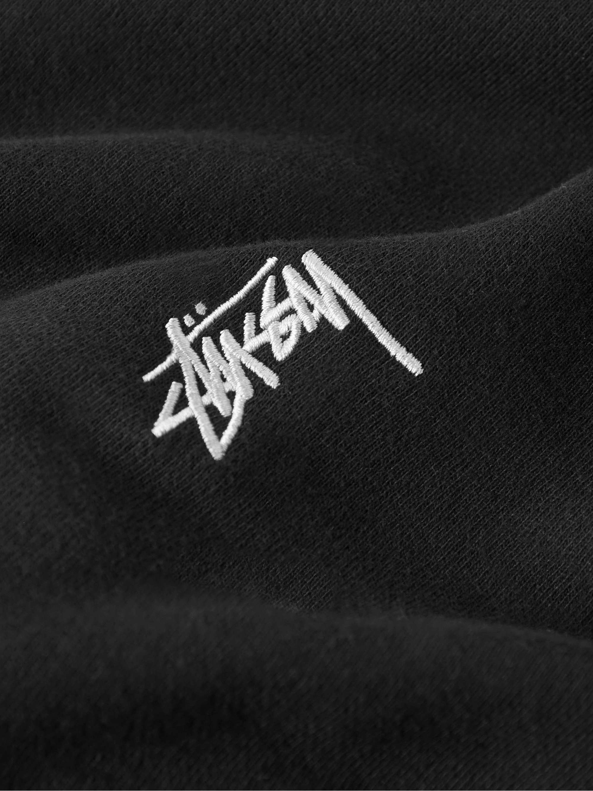 STÜSSY Logo-Embroidered Cotton-Jersey Sweatshirt