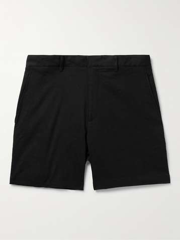 THEORY Curtis Straight-Leg Linen-Blend Shorts
