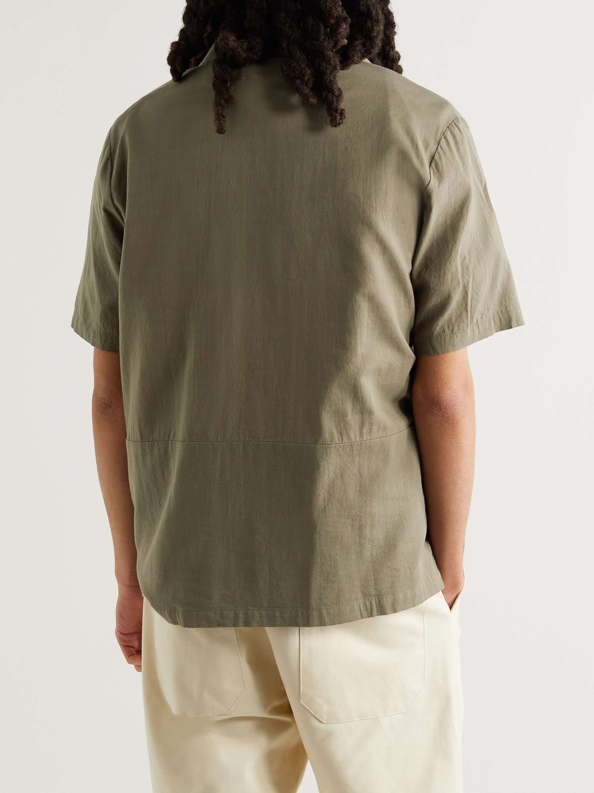 FOLK Junction Camp-Collar Cotton-Gauze Shirt