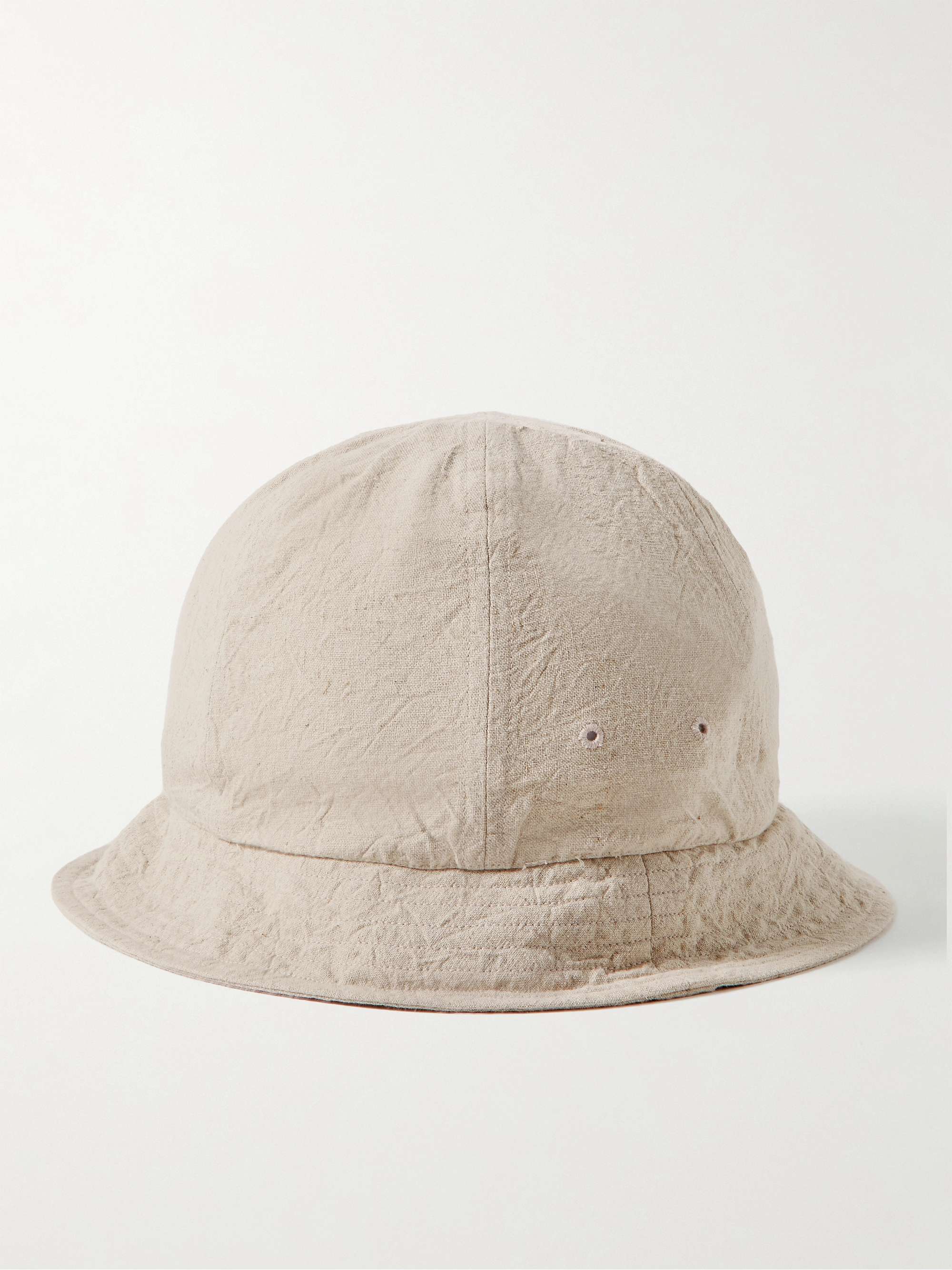 FOLK Logo-Appliquéd Linen and Cotton-Blend Bucket Hat