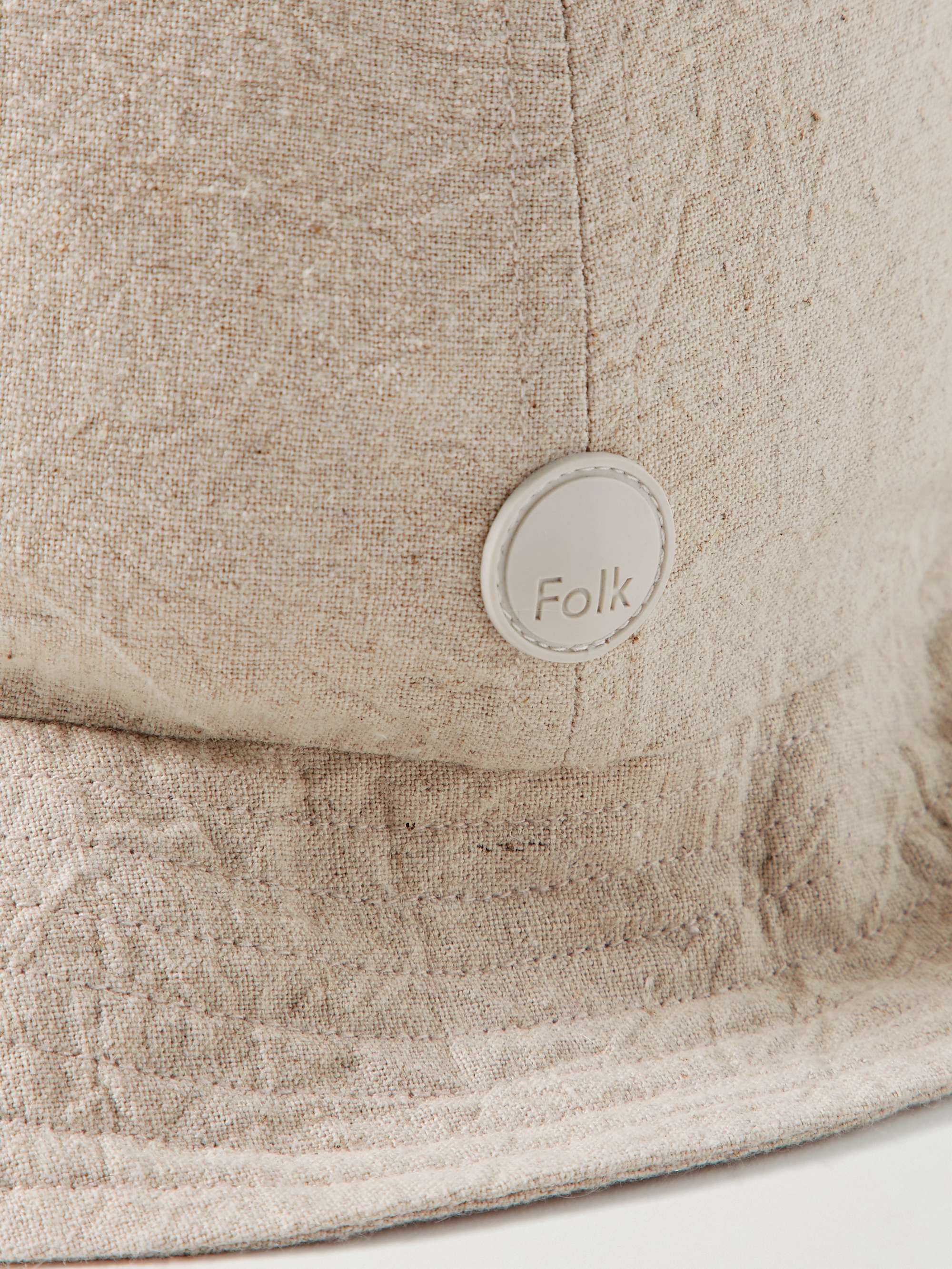 FOLK Logo-Appliquéd Linen and Cotton-Blend Bucket Hat