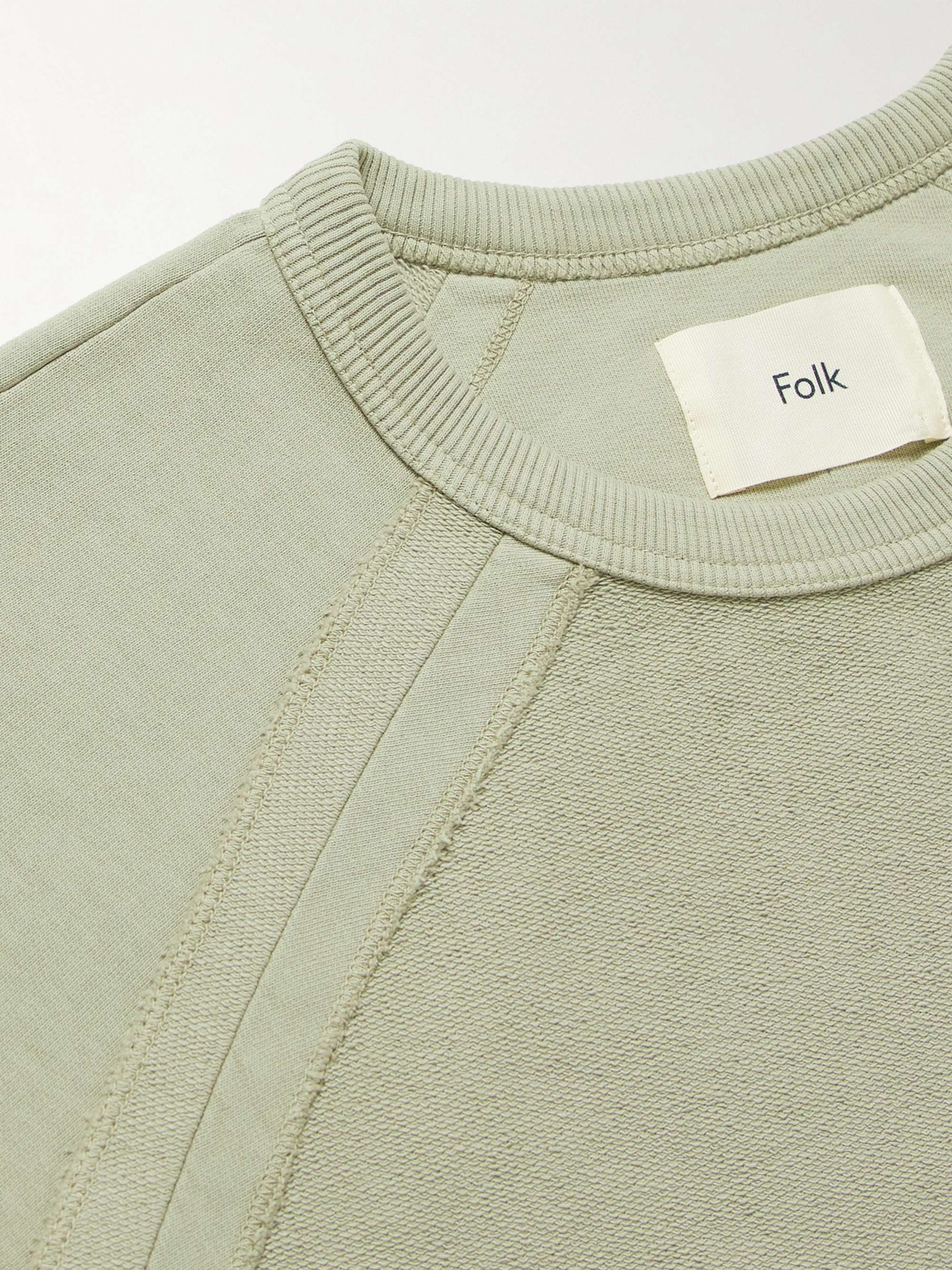 FOLK Rework Rivet Cotton-Jersey and Terry Sweatshirt