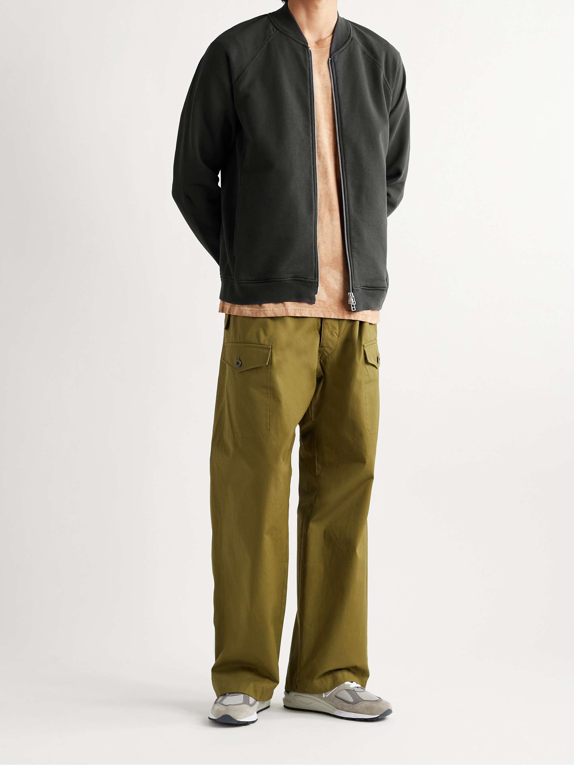 FOLK Rivet Slim-Fit Cotton-Jersey Bomber Jacket