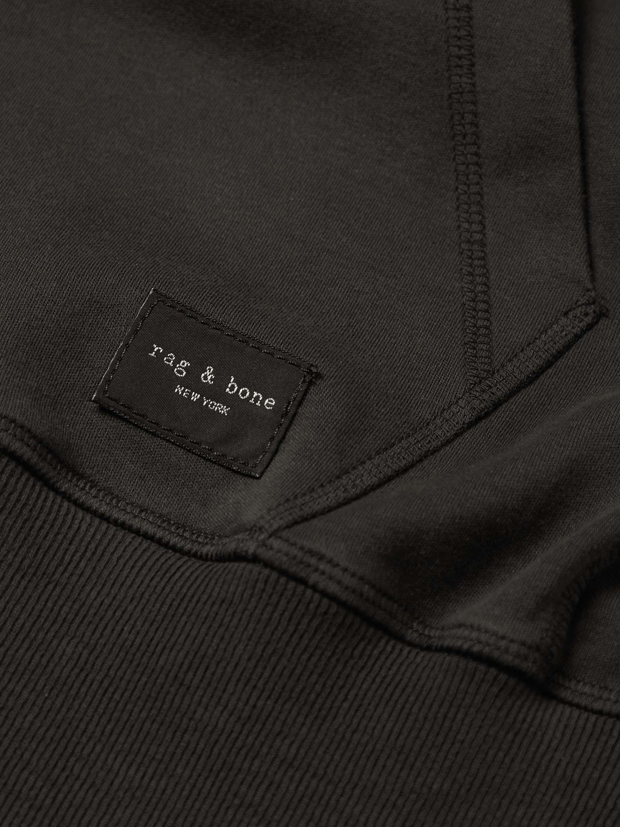 RAG & BONE Future Staples Damon Logo-Appliquéd Organic Cotton-Jersey Zip-Up Hoodie