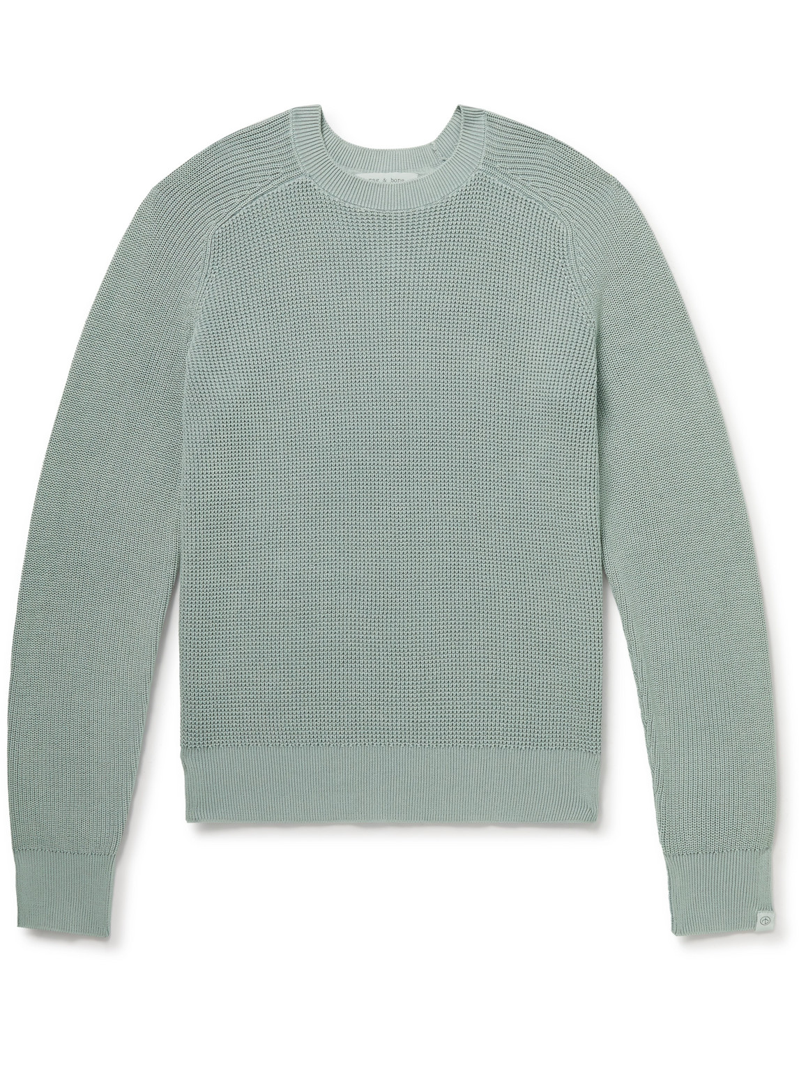 Dexter Twill-Trimmed Ribbed Cotton Sweater