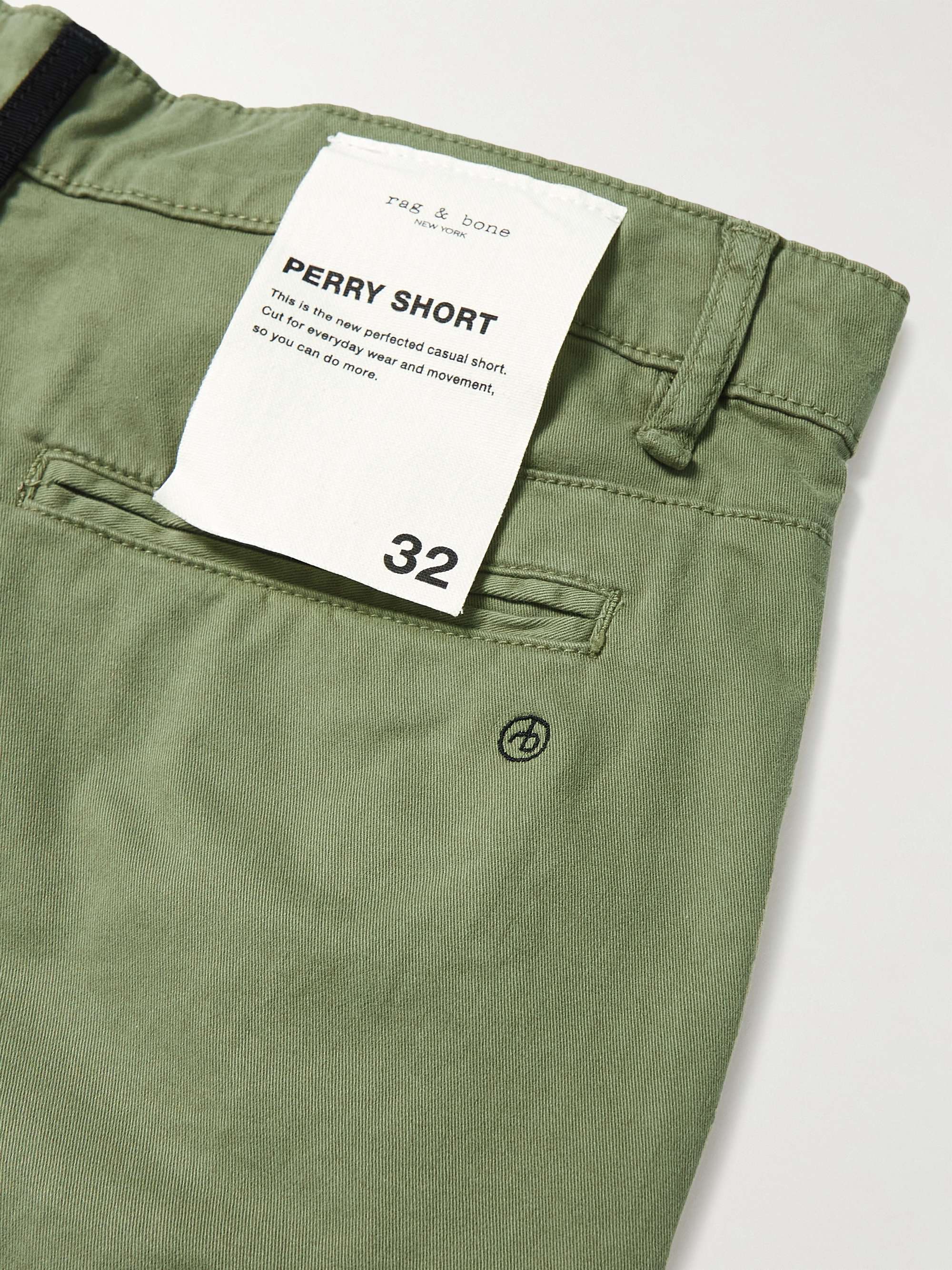 RAG & BONE Perry Straight-Leg Cotton-Blend Twill Shorts