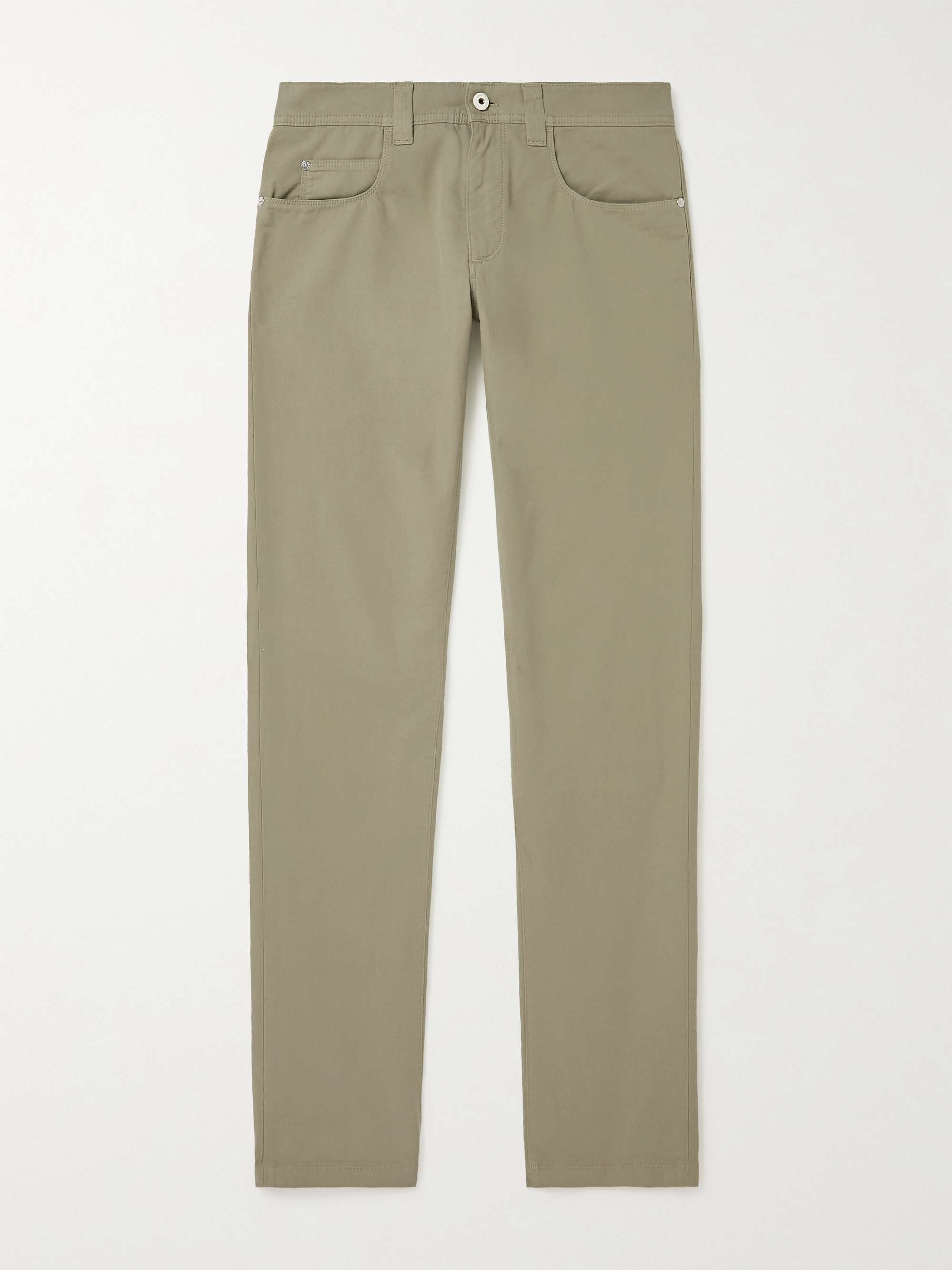 Slim-Fit Cotton-Blend Trousers
