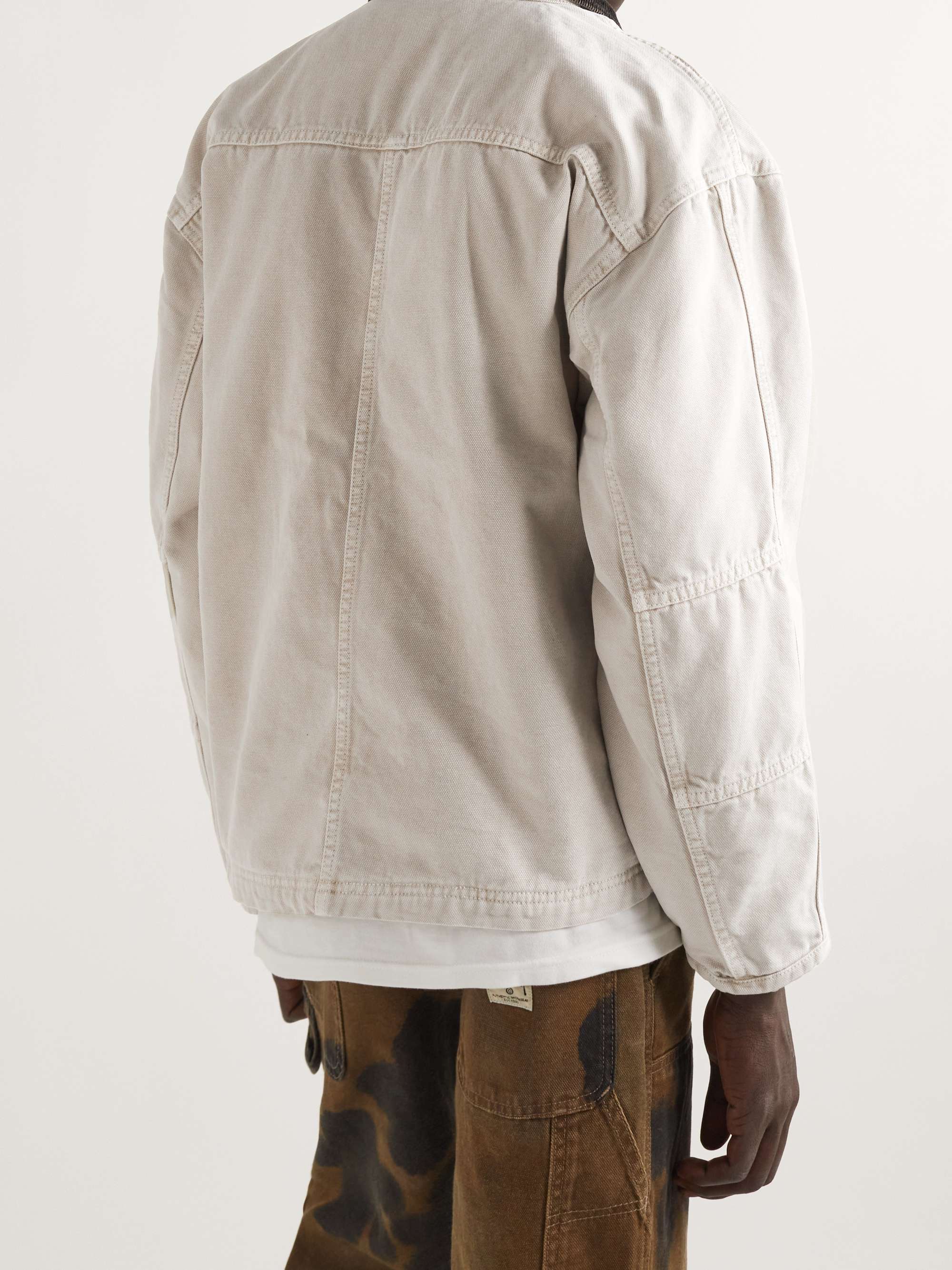 STÜSSY Corduroy-Trimmed Logo-Appliquéd Cotton-Canvas Jacket