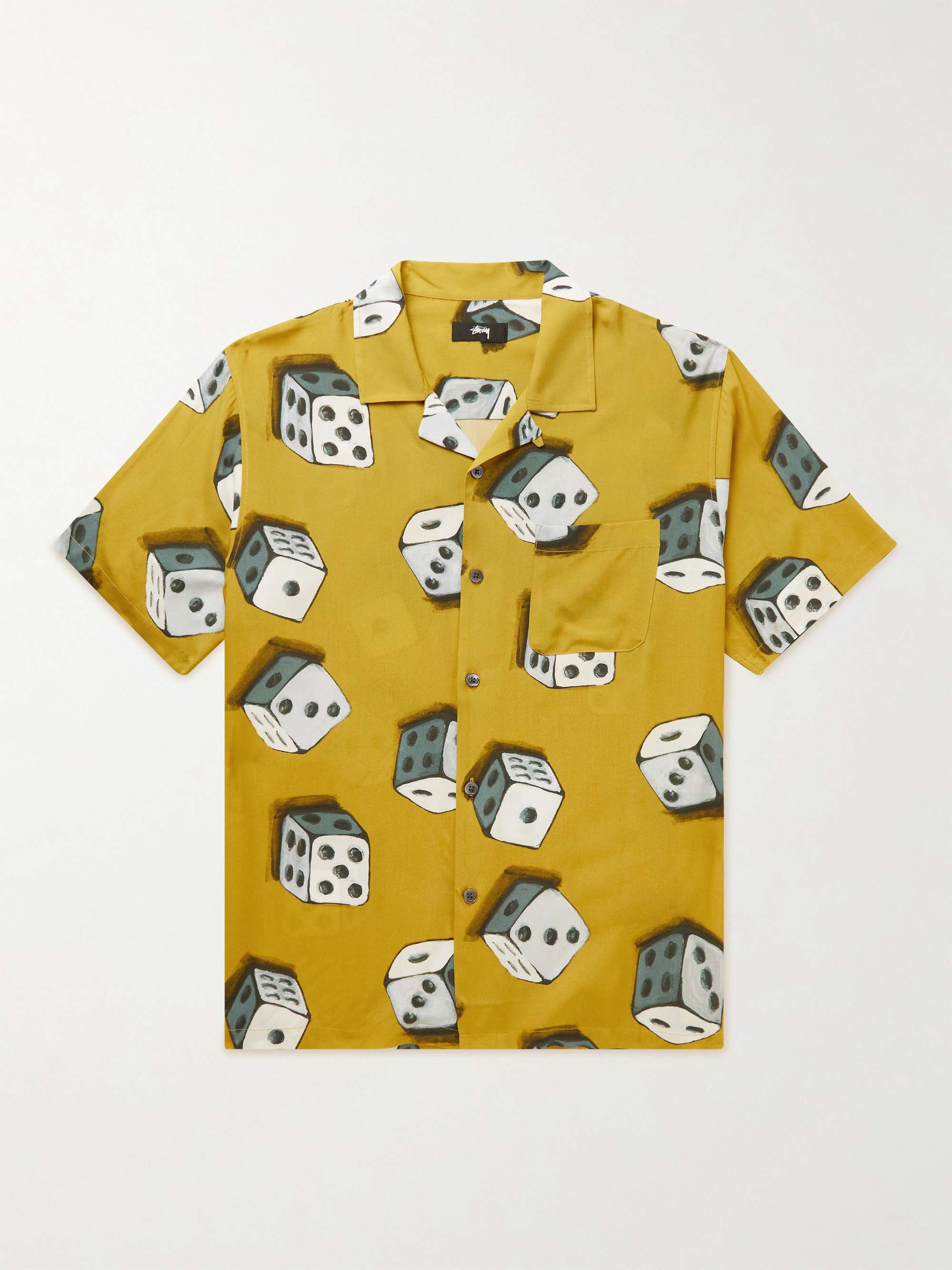 STÜSSY Camp-Collar Printed Voile Shirt