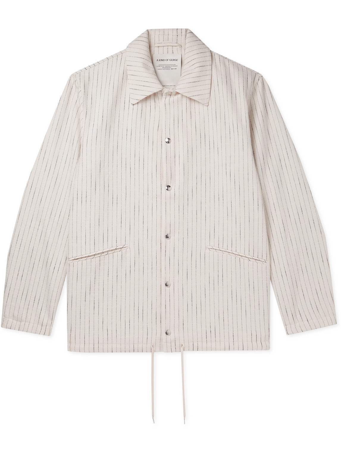 A Kind Of Guise Campo Coach Striped Cotton-blend Jacket In Neutrals