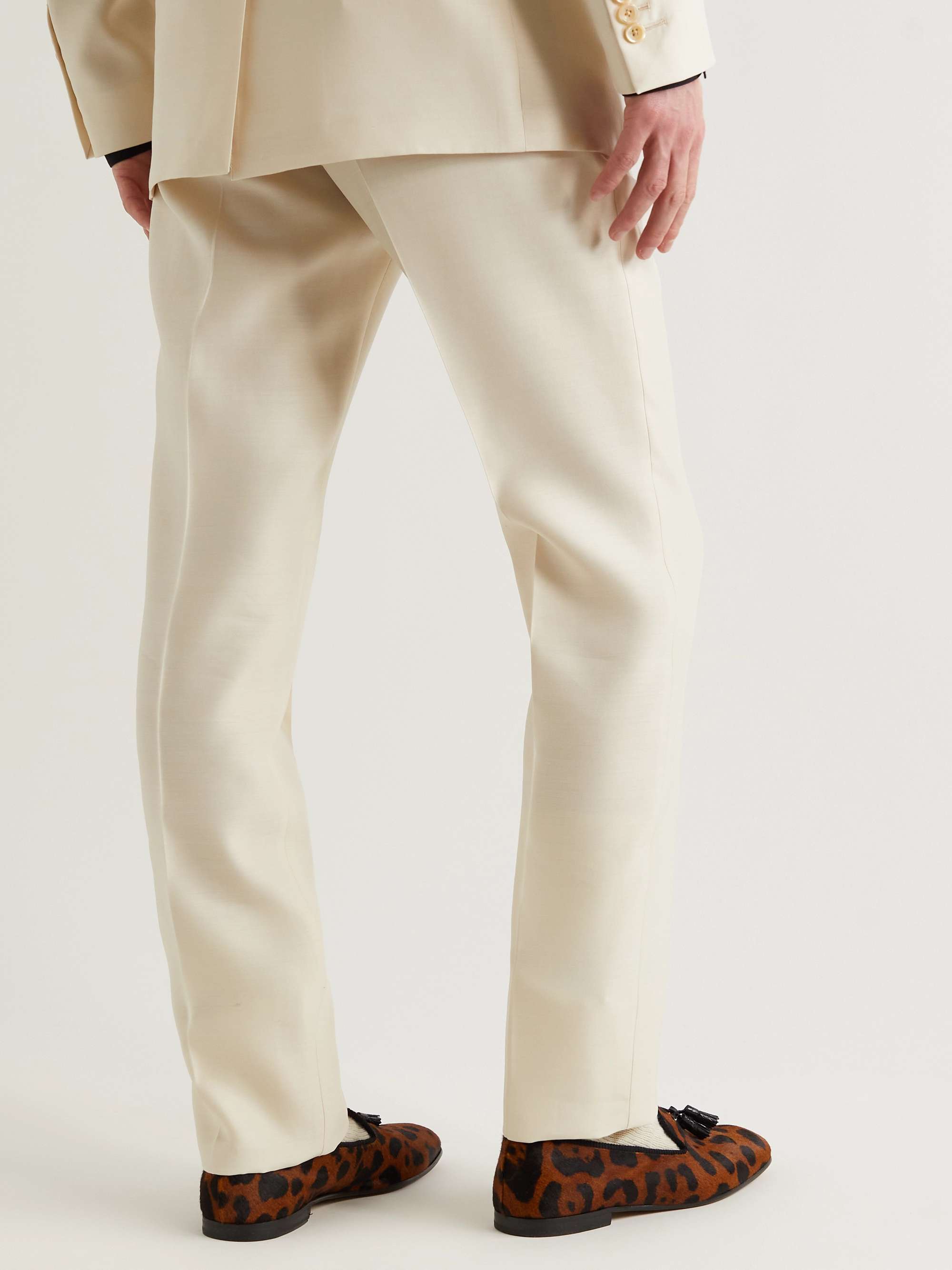 TOM FORD Cooper Straight-Leg Wool and Silk-Blend Poplin Trousers