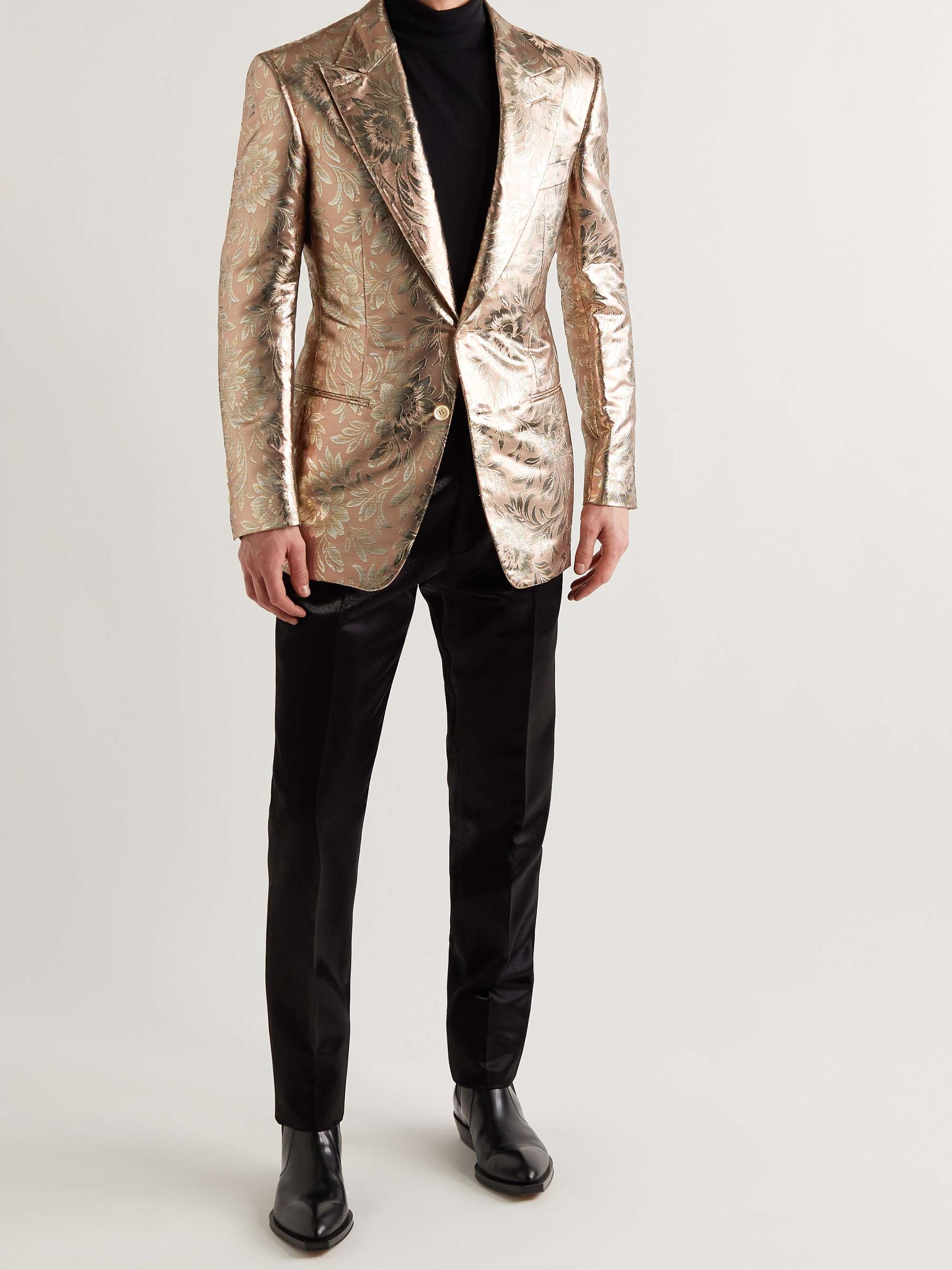 TOM FORD Spencer Slim-Fit Metallic Jacquard Tuxedo Jacket