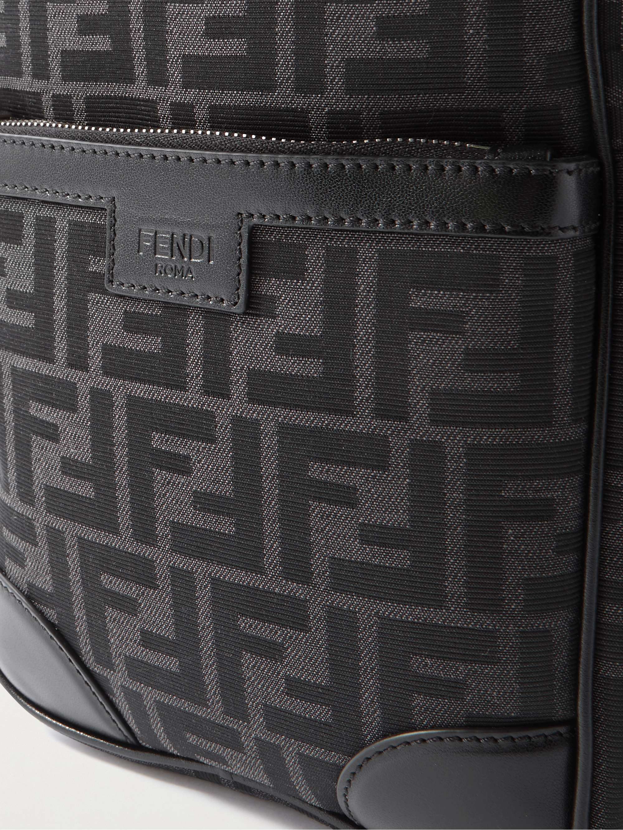 FENDI Logo-Jacquard Canvas Messenger Bag