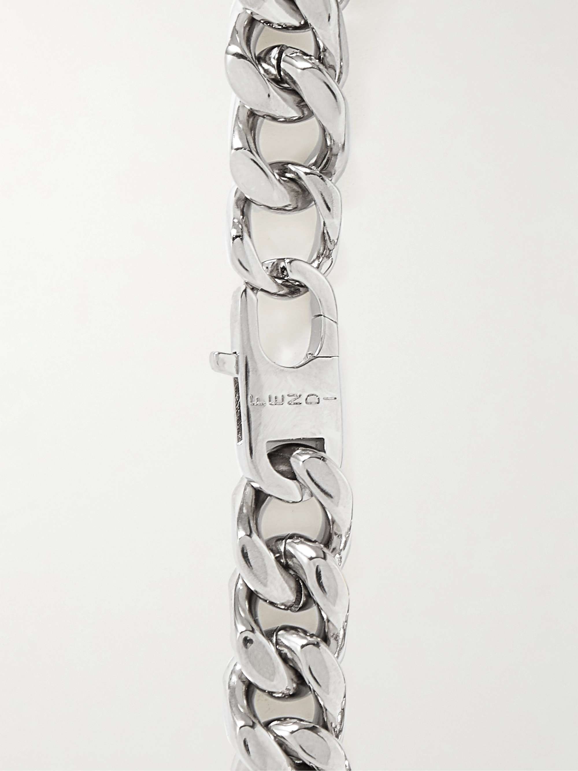 FENDI Logo-Engraved Silver-Tone Bracelet