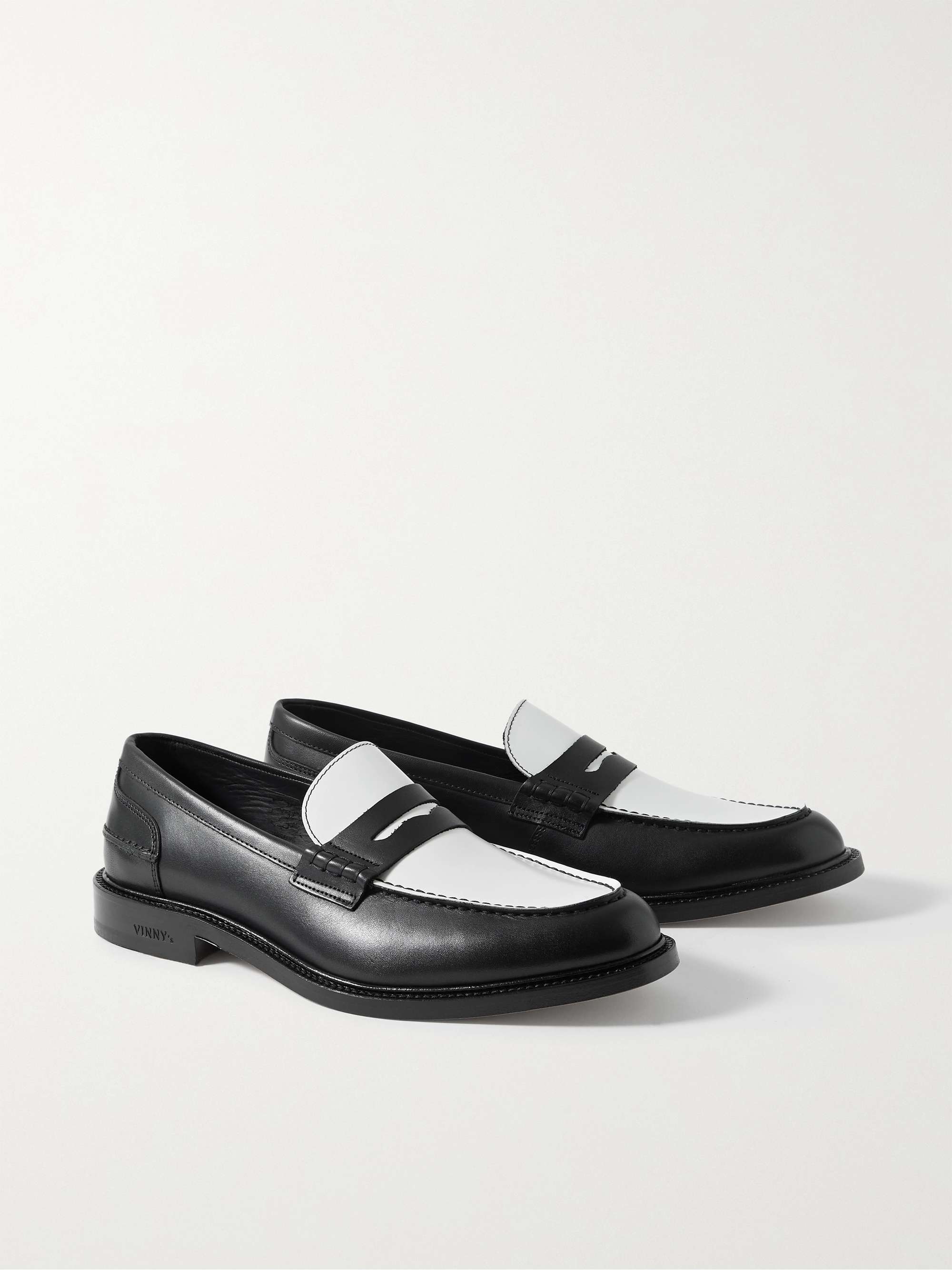 VINNY'S Townee Two-Tone Leather Penny Loafers