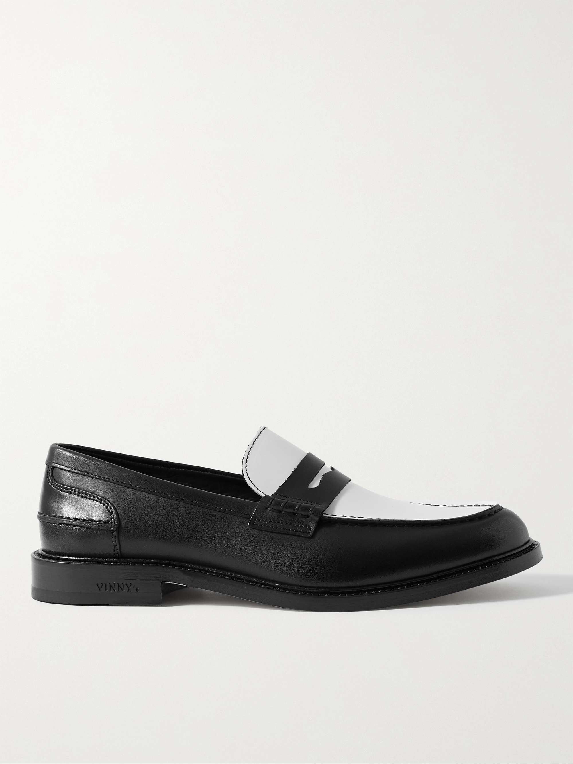 VINNY'S Townee Two-Tone Leather Penny Loafers