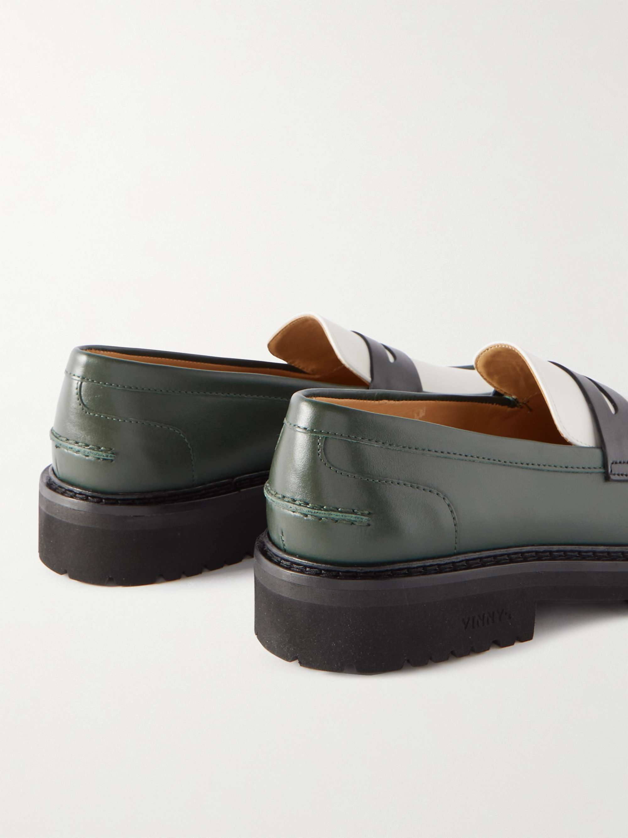 VINNY'S Richie Colour-Block Leather Penny Loafers