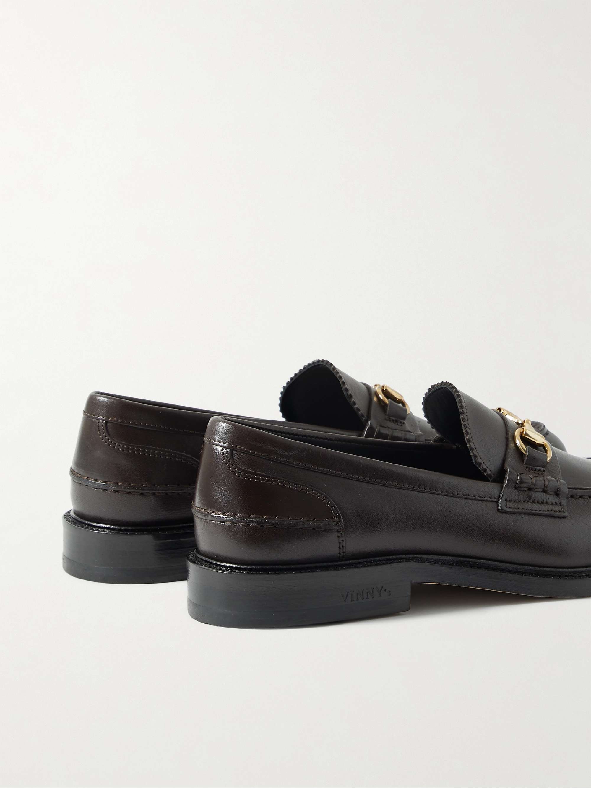 VINNY'S Townee Embellished Leather Penny Loafers