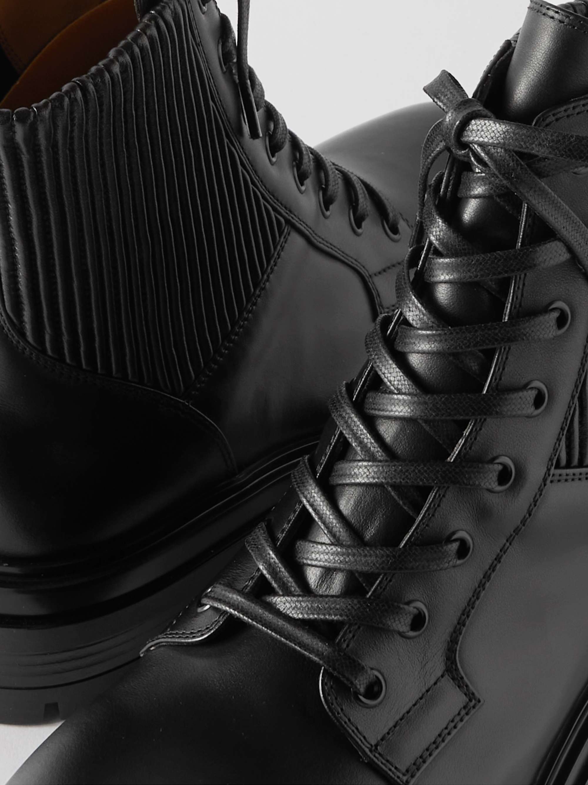 GIANVITO ROSSI Martis Pleated Leather Boots